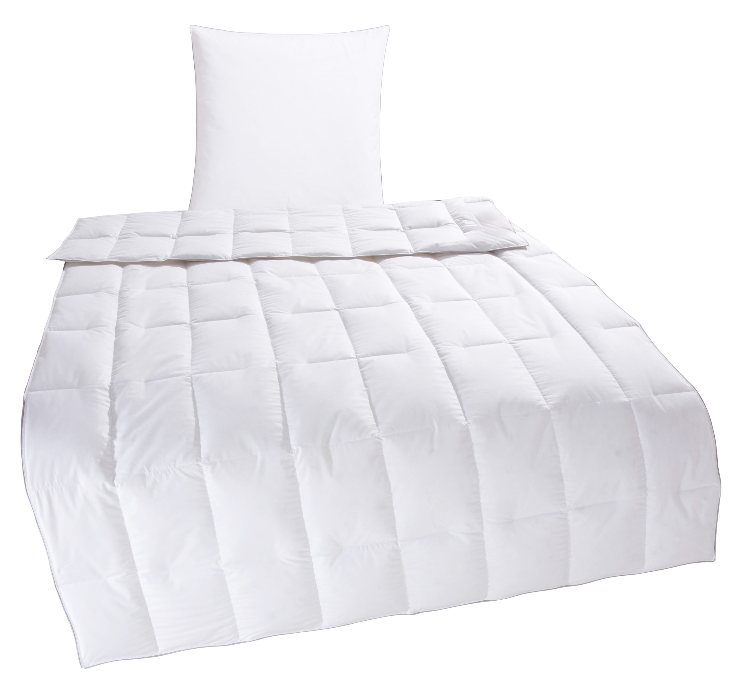OTTO home Daunenbettdecke + Kopfkissen »Moulle, Bettdecke in 135x200 cm, 155x220 cm, 2-tlg.« Set mit Kissen 40x80 cm, 80x80 cm, Sommer, Winter, Made in Germany