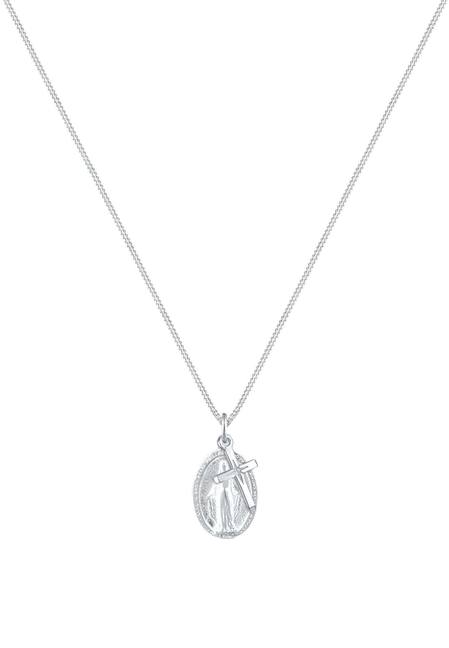 Elli Kette mit Anhänger »Kreuz Marienbild Glaube Religion 925 Silber«