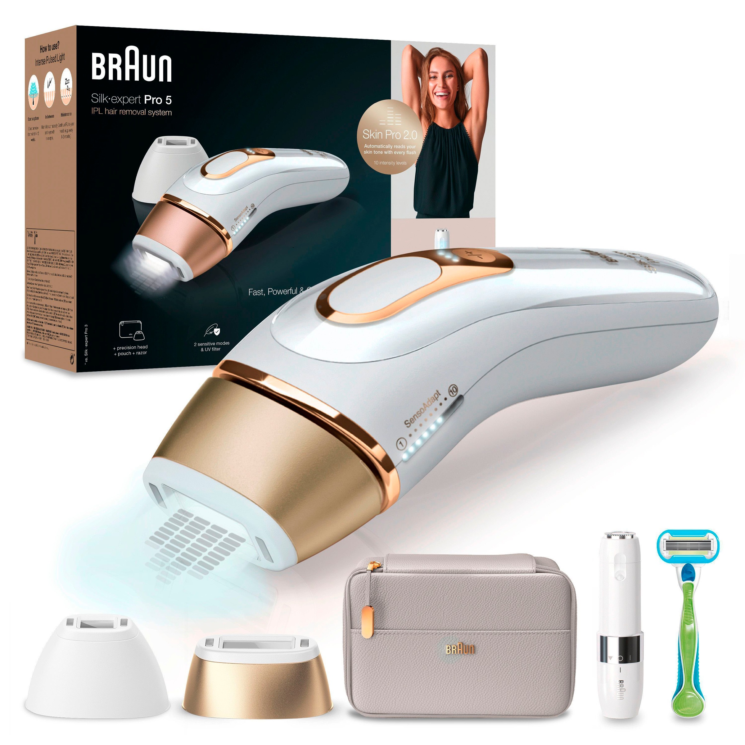 Braun IPL-Haarentferner »Silk-Expert Pro 5 PL5159«, 400.000 Lichtimpulse, Skin Pro 2.0 Sensor