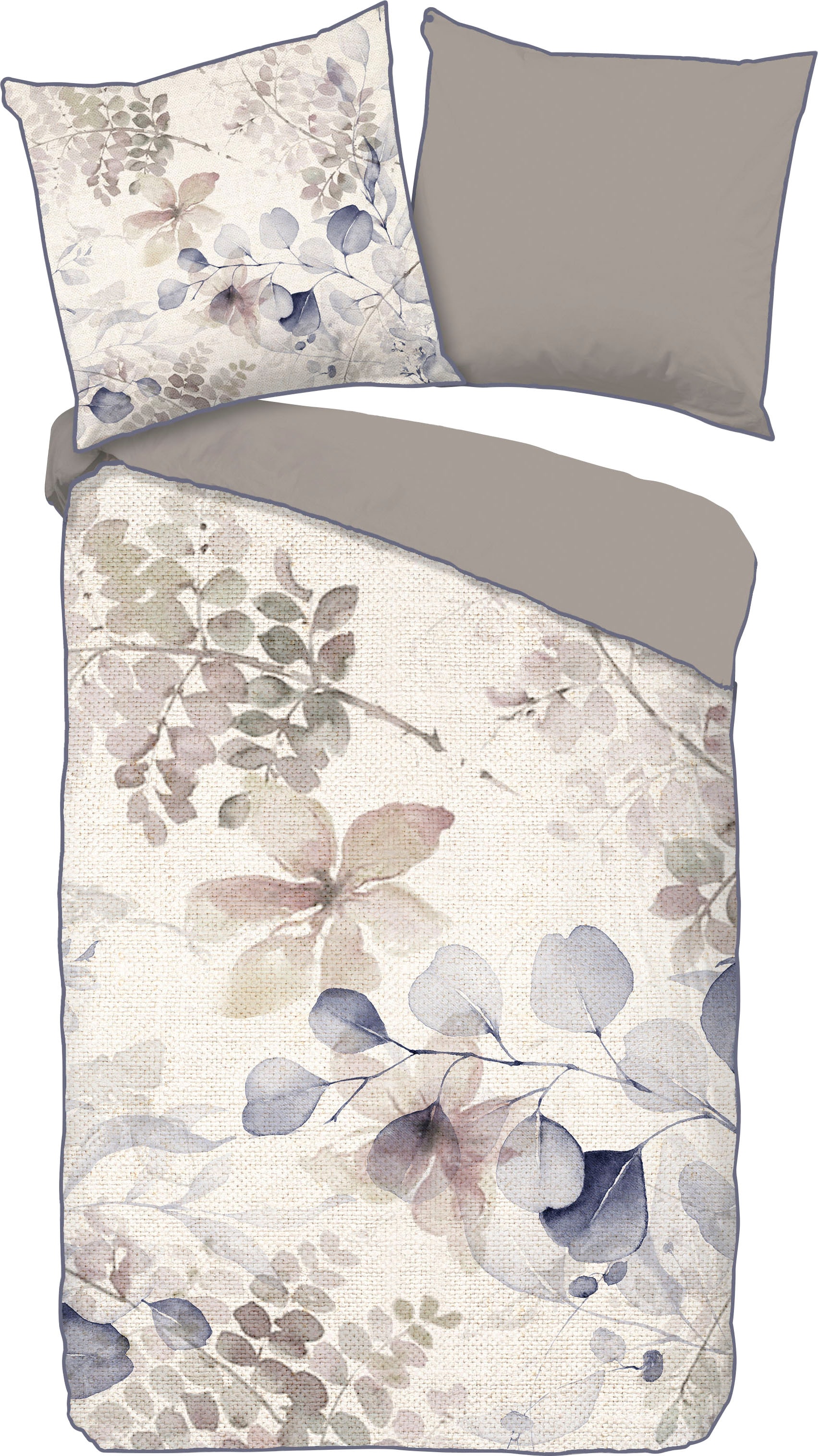 Descanso Wendebettwäsche »Fivien« 2 Stk. tlg. Baumwolle, Satin, 135x200, Bi günstig online kaufen