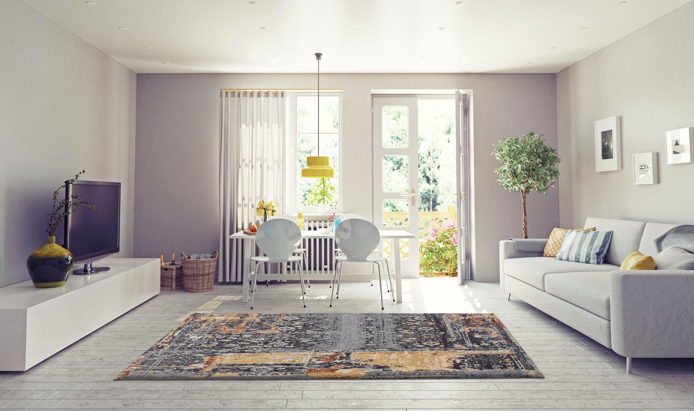 my home Teppich »Cara«, rechteckig, 8 mm Höhe, Vintage Design, Wohnzimmer