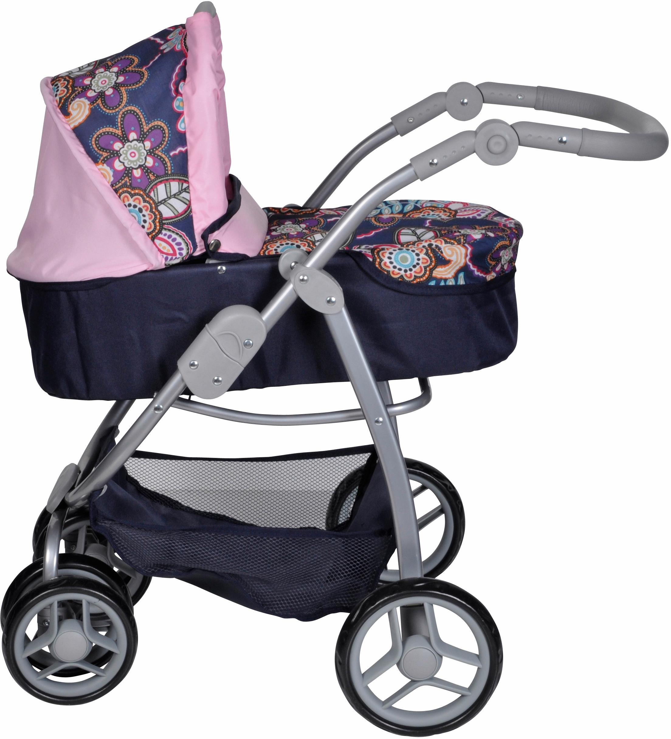 7. Bild von Knorrtoys® Kombi-Puppenwagen »Coco - Blau/Rosa/Blumen«, 2-in-1