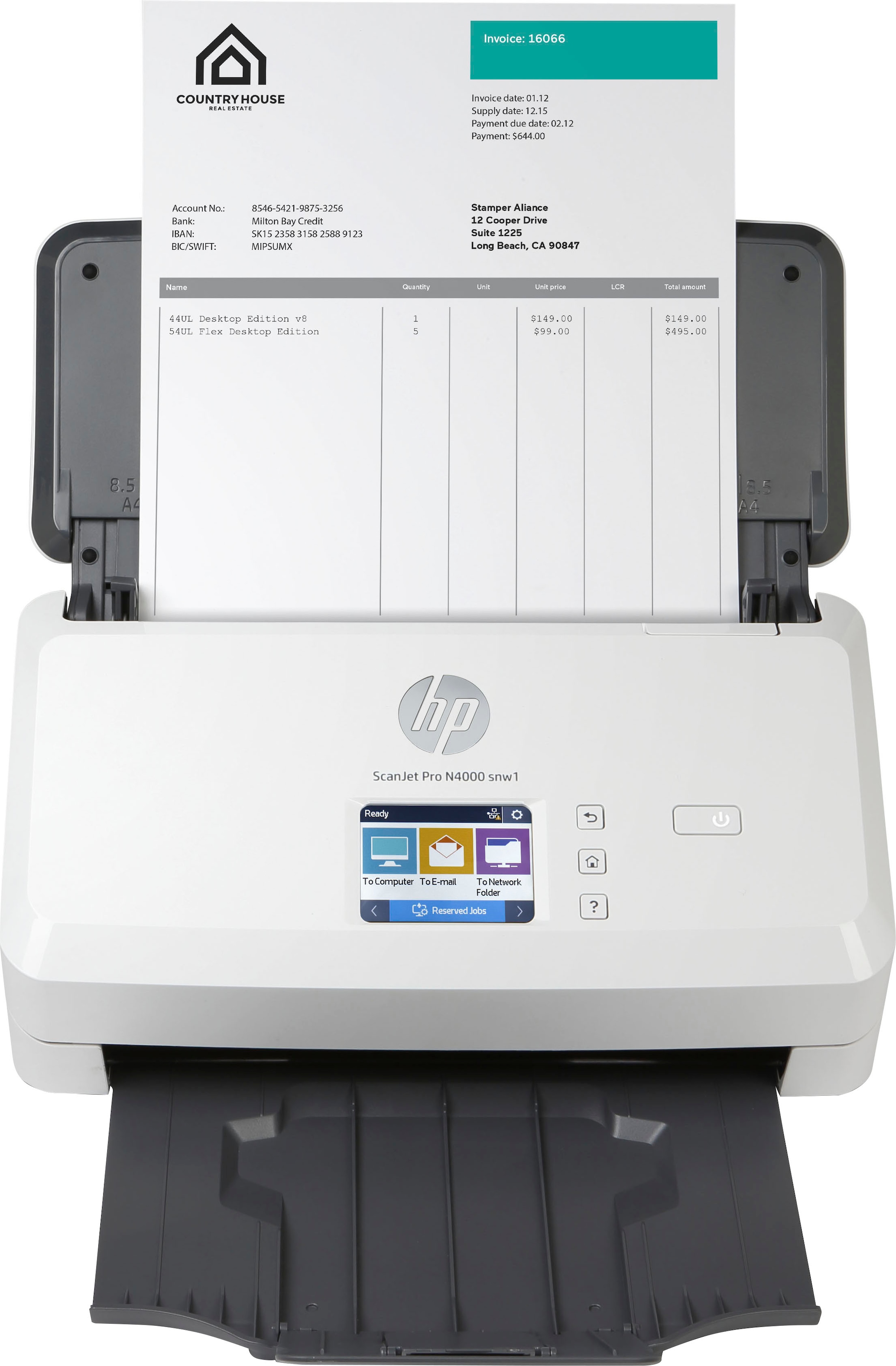 HP Einzugsscanner »ScanJet Pro N4000 snw1«