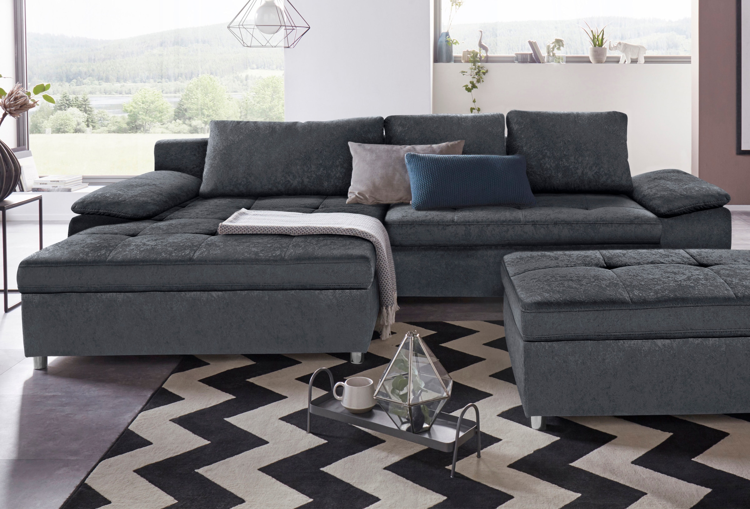 sit&more Ecksofa »Labene L-Form«, wahlweise mit Bettfunktion und Bettkasten, auch als XXL-Variante