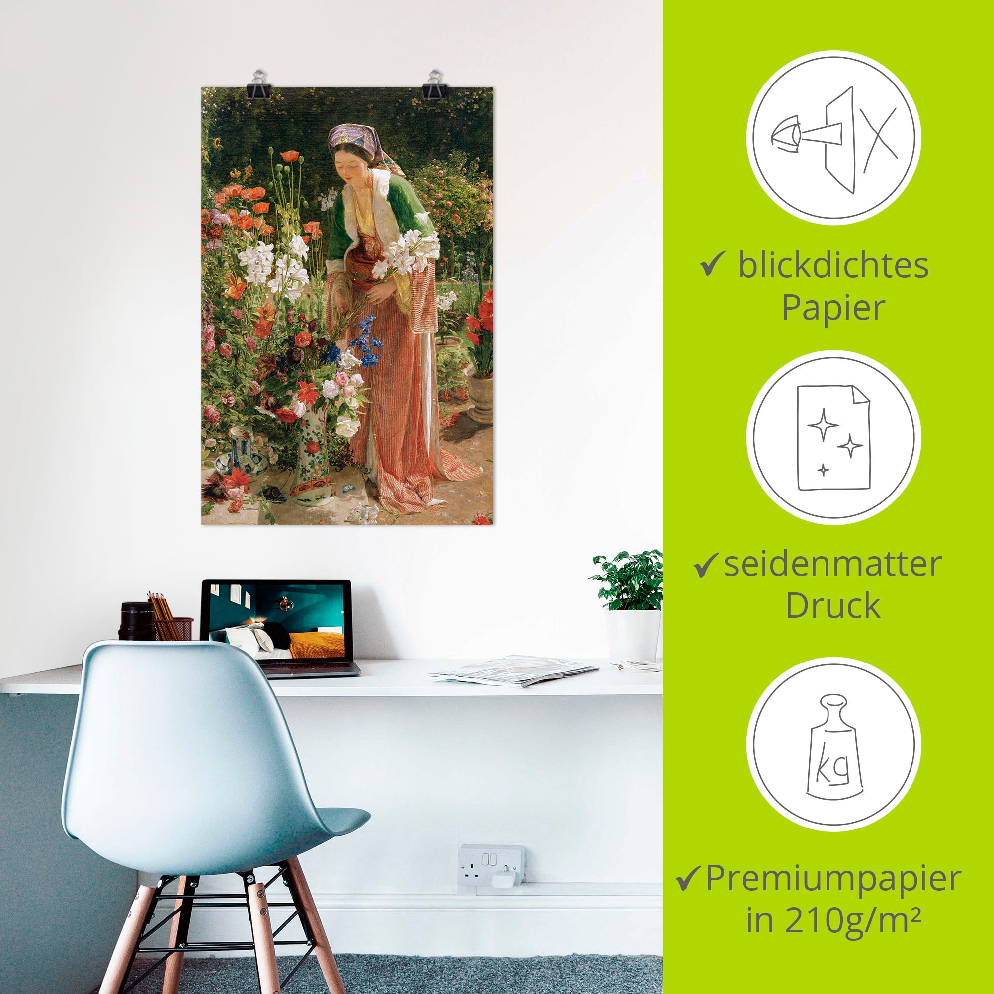 Artland Kunstdruck »Im Garten des Beis«, Bilder von Frauen, (1 St.), als Alubild, Leinwandbild, Wandaufkleber oder Poster in versch. Größen