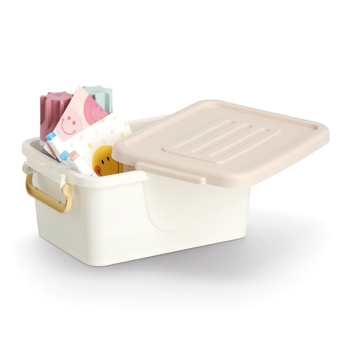 Zeller Present Aufbewahrungsbox »Aufbewahrungsboxen-Set, 3 tlg.« Kunststoff, weiß/mint/gelb/beige, ca. 30x21x13 cm