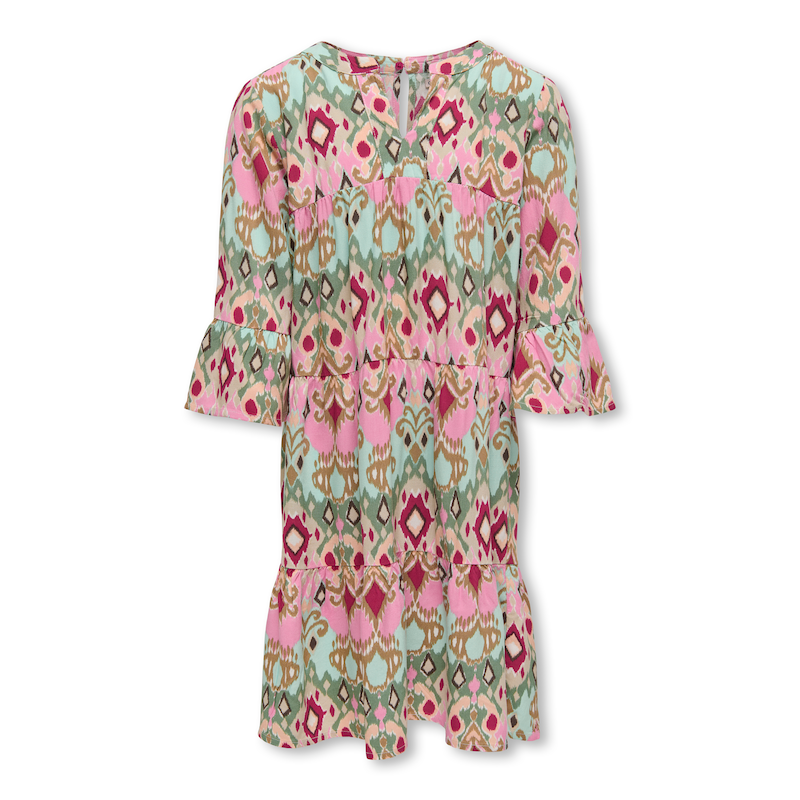 KIDS ONLY Sommerkleid »KOGGLOW LIFE ALBERTE 3/4 DRESS AOP WVN« Tofu 164 - N-Gr N-Gr 164 Kurzes Kleid von KIDS ONLY für Mädchen