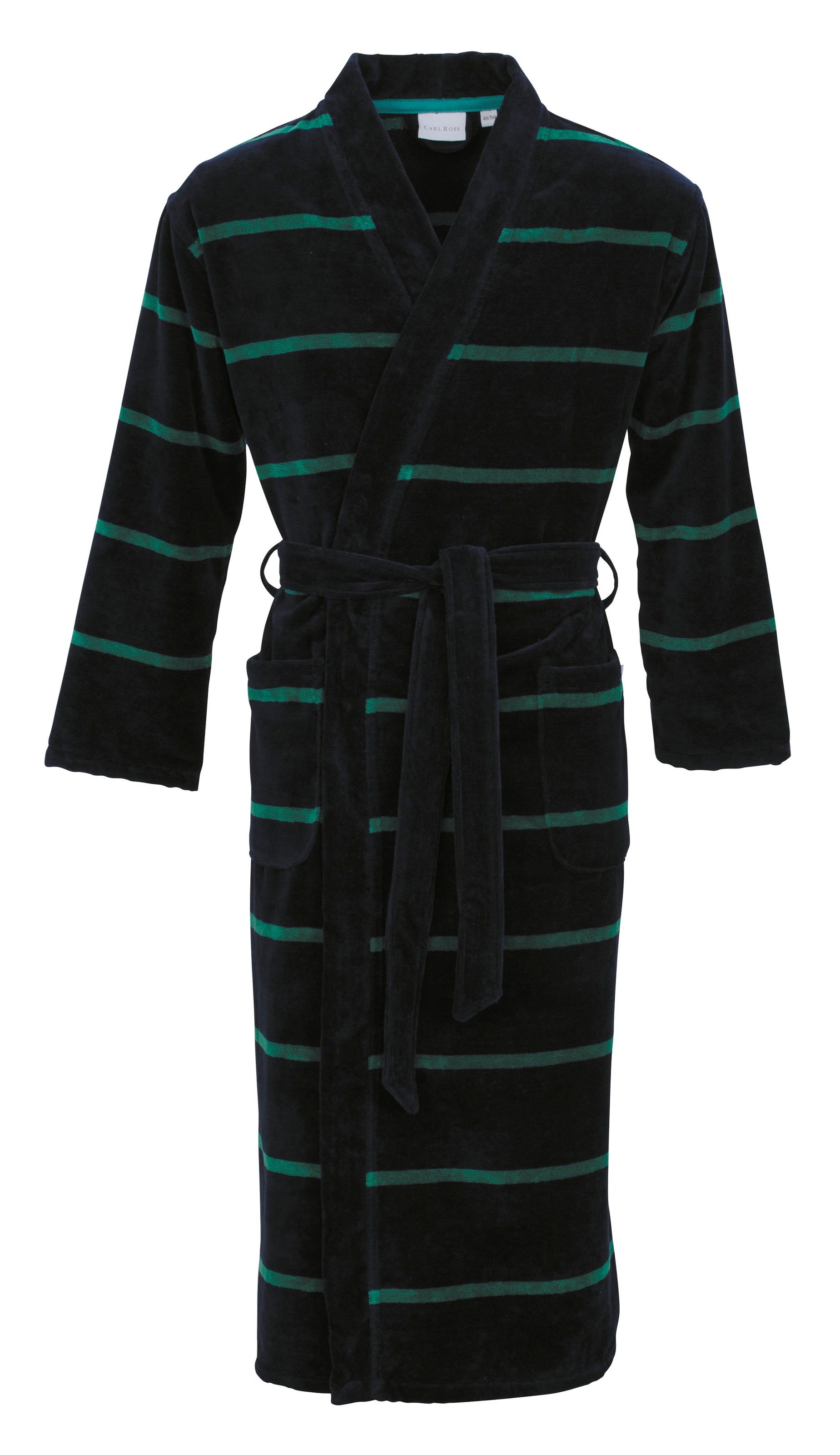 CARL ROSS Herrenbademantel »581100« 1 Stk. tlg. night blue/emerald green 56/58 pflegeleichtes Veloursfrottier