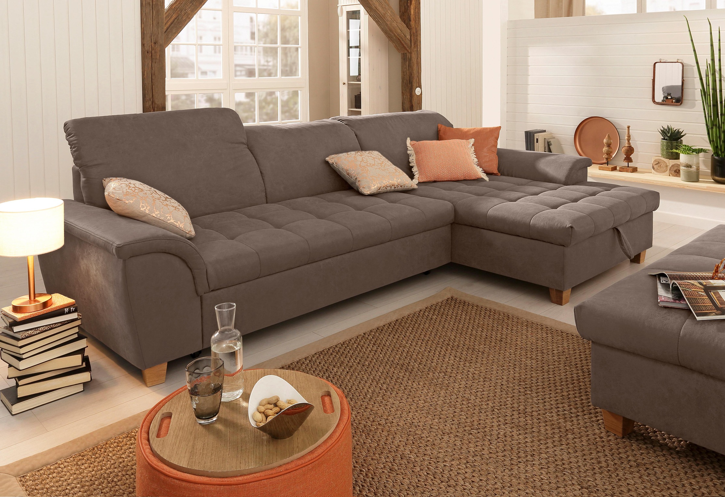 Home affaire Ecksofa »Lyla fester Sitzkomfort, bequeme Armlehnen, Breite 27 günstig online kaufen