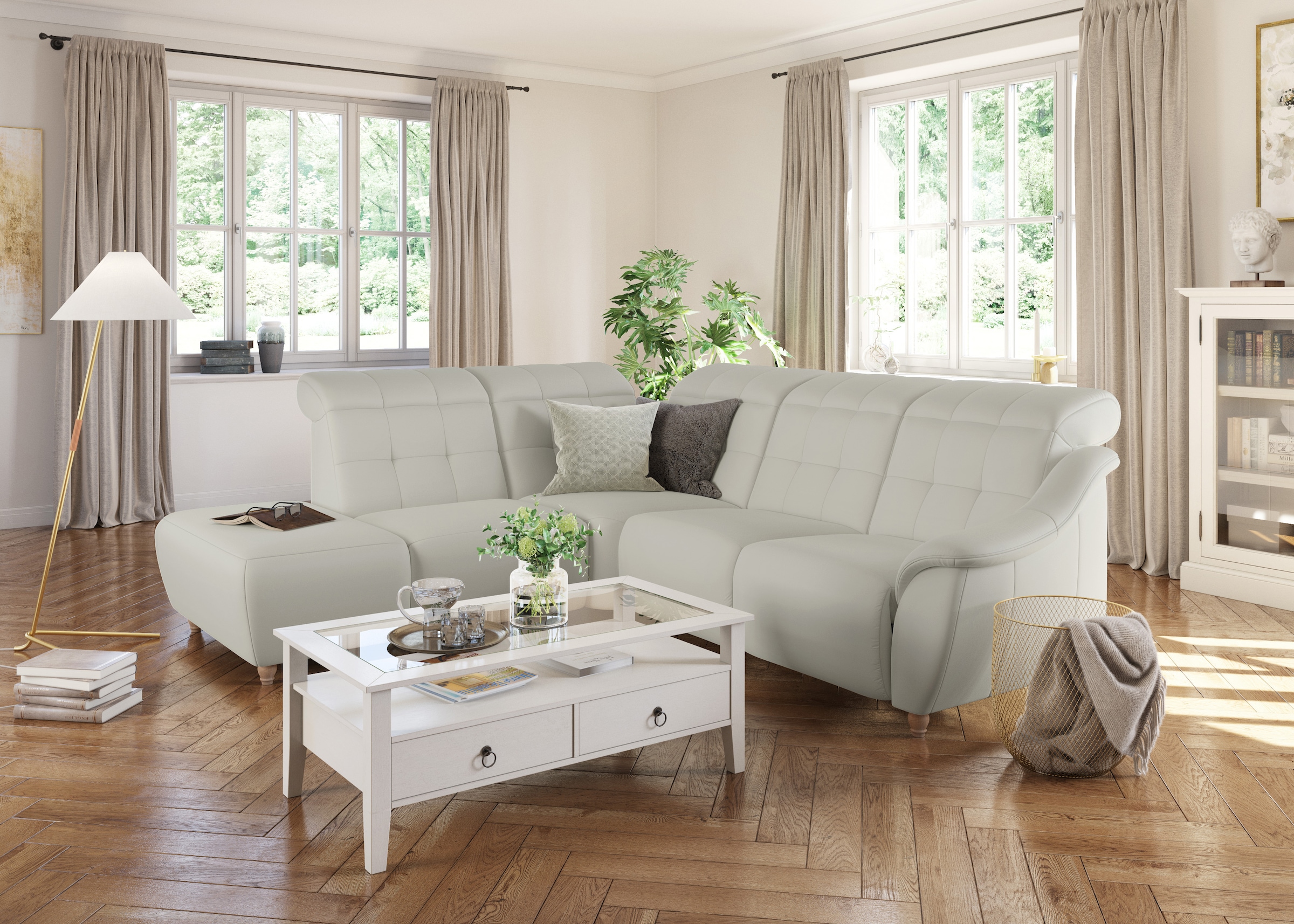 Home affaire Ecksofa »Boston L-Form«, Kopfteilverstellung an jeder Sitzfläc günstig online kaufen