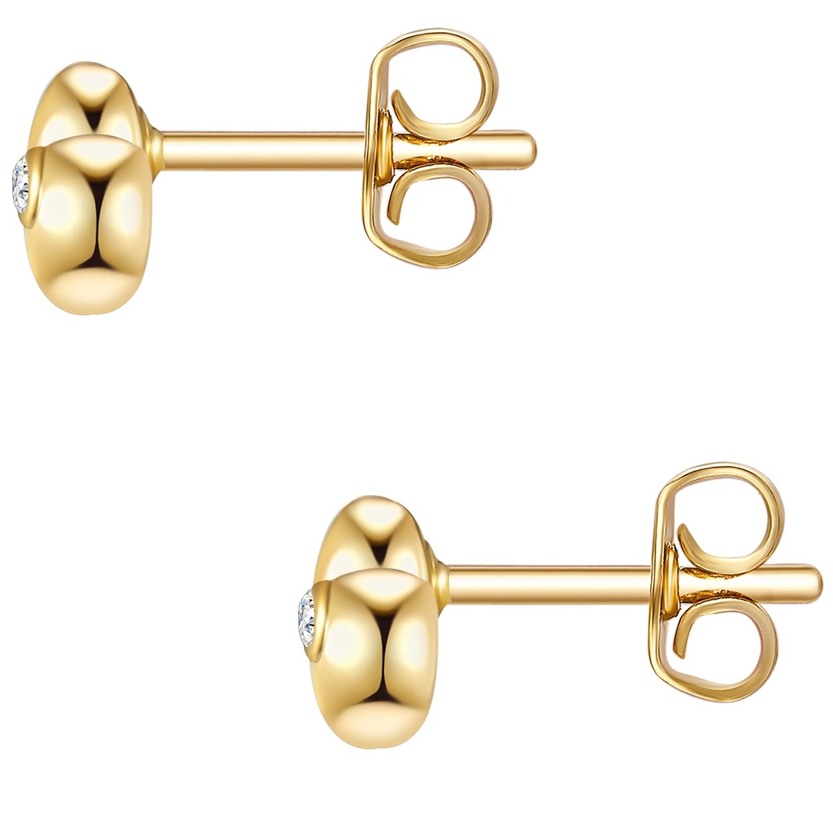 Glanzstücke München Paar Ohrstecker »Set: LLL3«, (2 tlg.), Ohrstecker Sterling Silber gelbgold Zirkonia weiß
