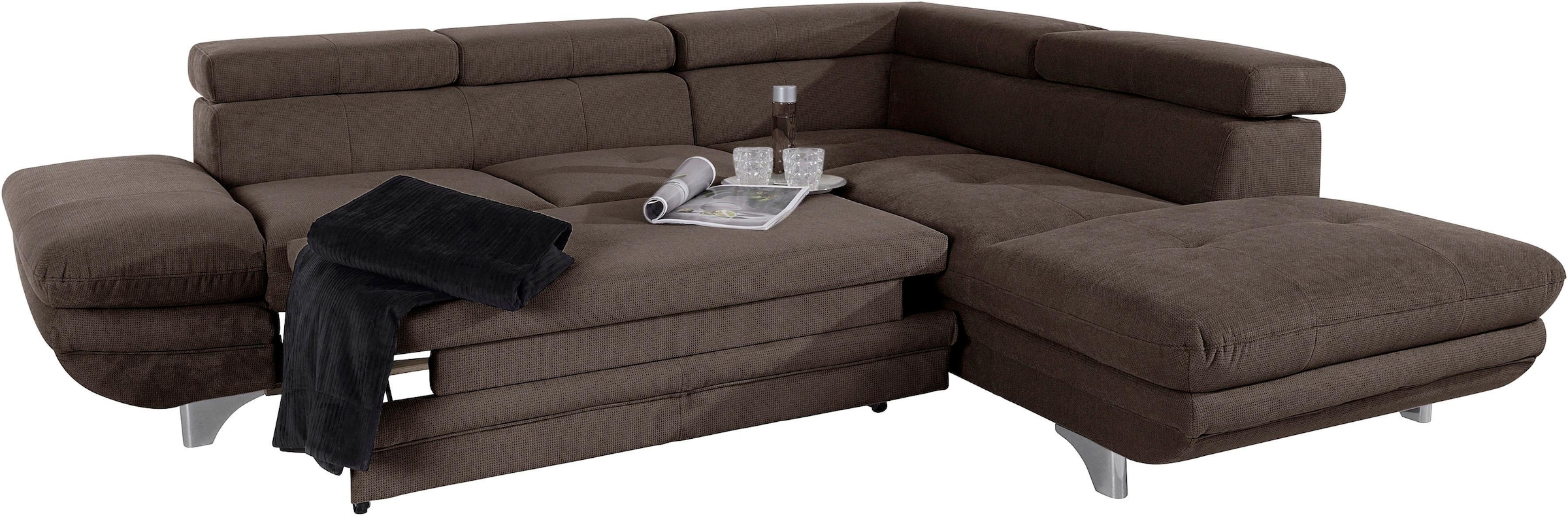 COTTA Ecksofa »Enterprise L-Form«, mit Arm- & Kopfteilverstellung, wahlweise mit Bettfunktion