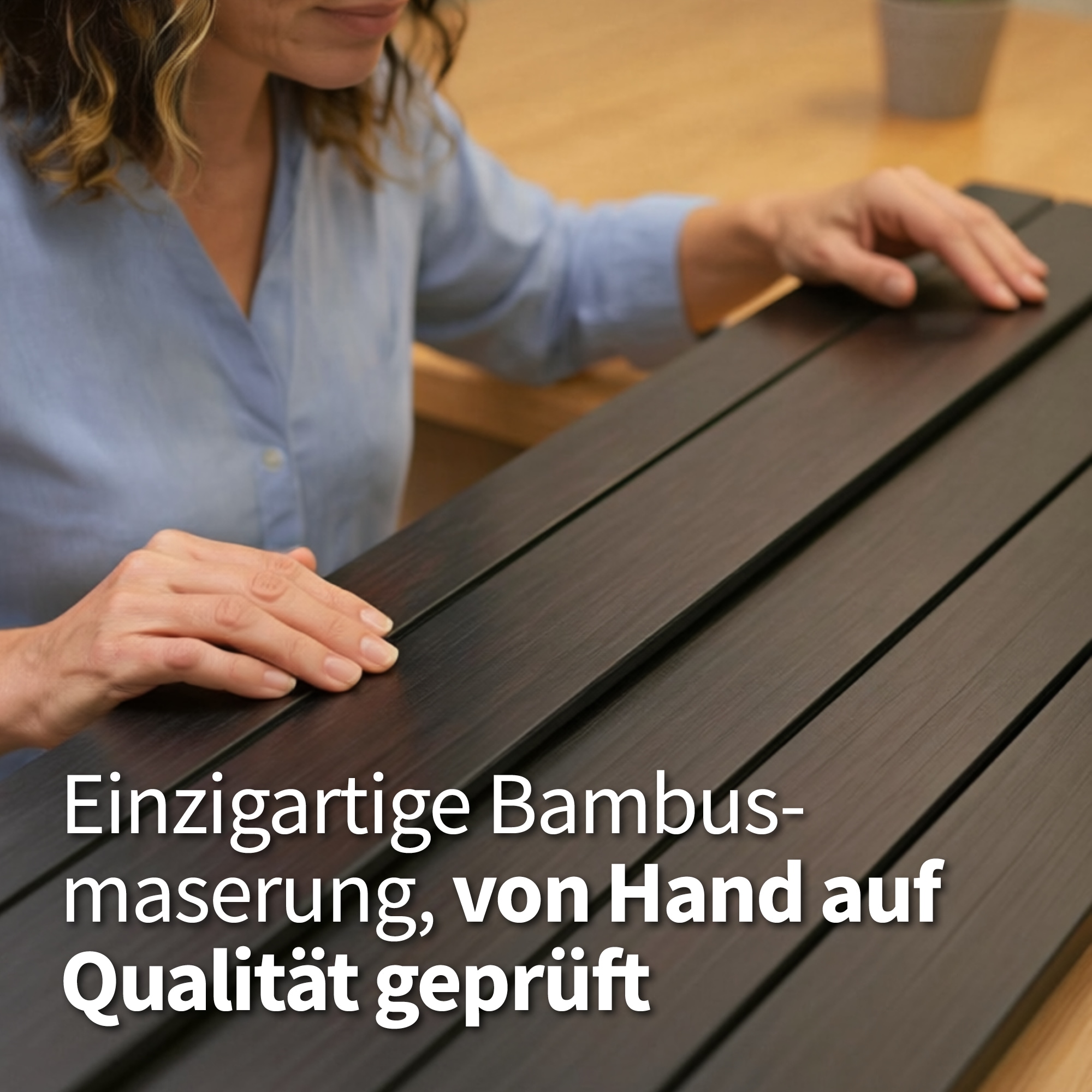 my home Jalousie »Alexia« mit Bohren freihängend aus Bambus mit 50mm Lamellen, Bedienung  durch Schnurzug