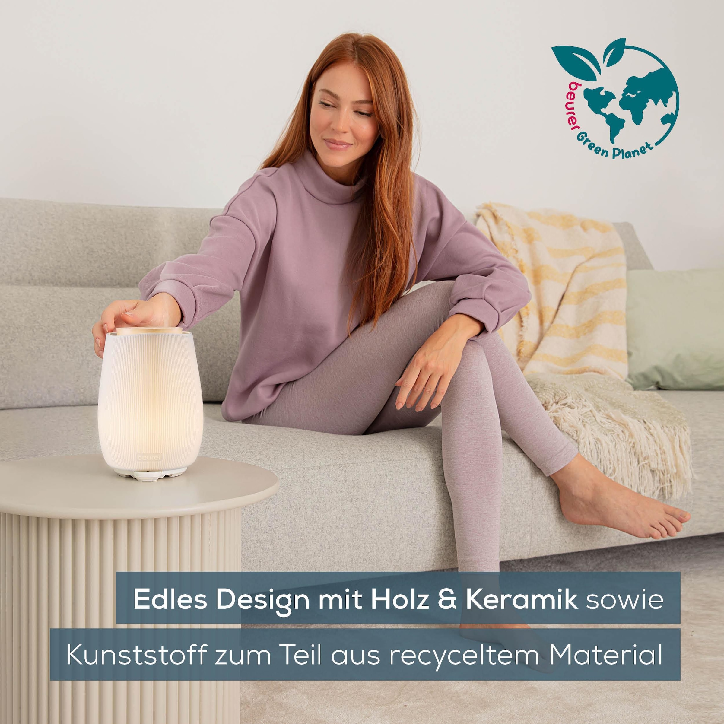 BEURER Diffuser »LA 45 Aroma Diffuser mit zweistufiger Vernebelung« 0,14 l Wassertank Elegantes Design, zur Raumbeduftung mit Aromaölen geeignet