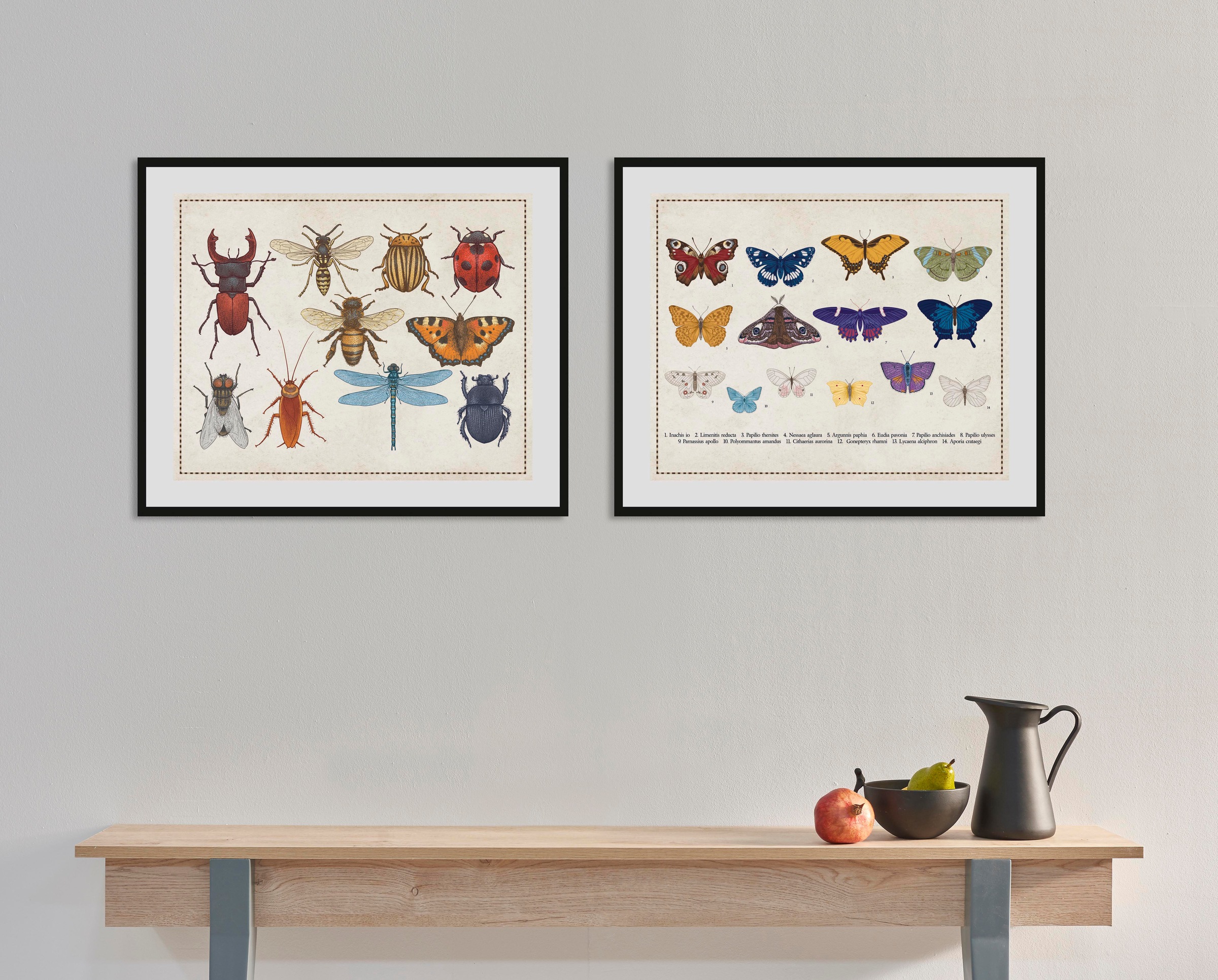 queence Bild »Liane« Insekten | Kunst | Schmetterlinge 1 Stk. tlg. HD Premium Poster-Druck inkl. Holzrahmen