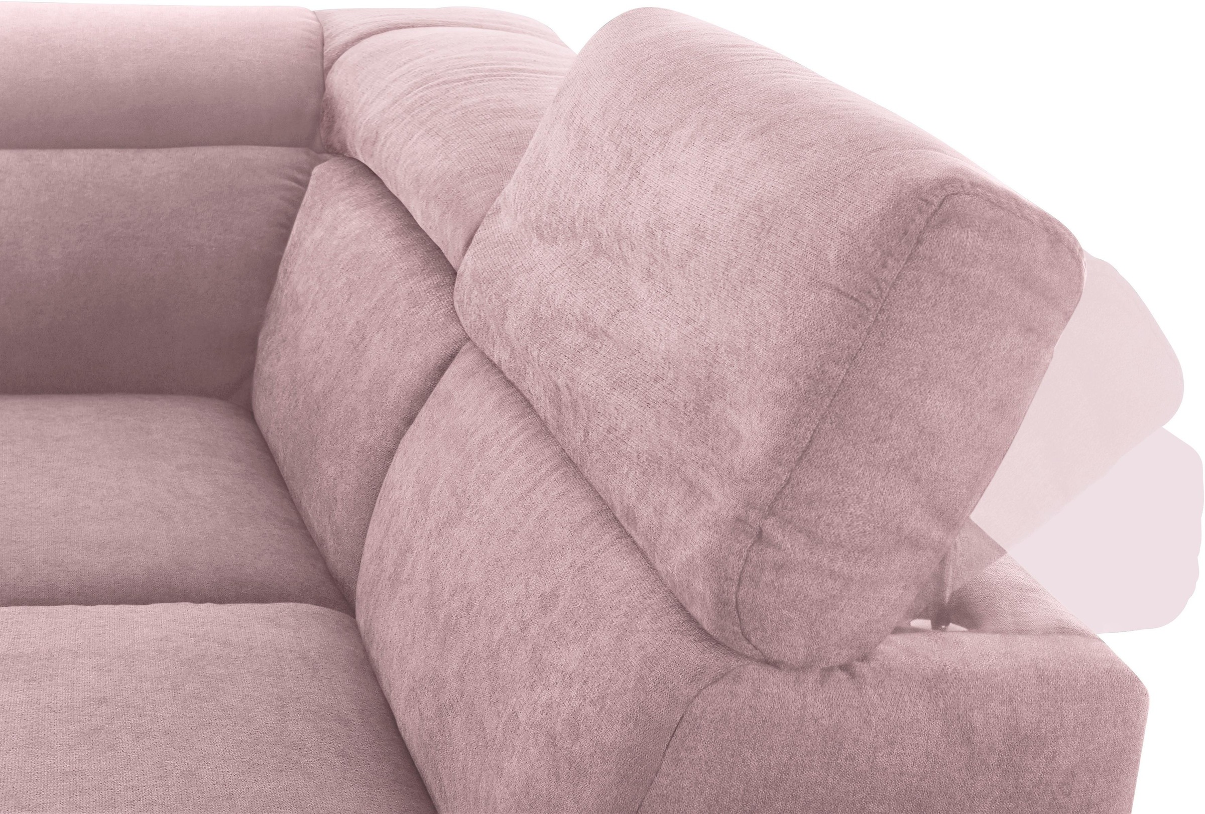 DOMO collection Wohnlandschaft »Mira, inklusive Kopfteilverstellung für mehr Wohlfühlkomfort, U-Form«, wahlweise mit Bettfunktion und Bettkasten, elegant und modern