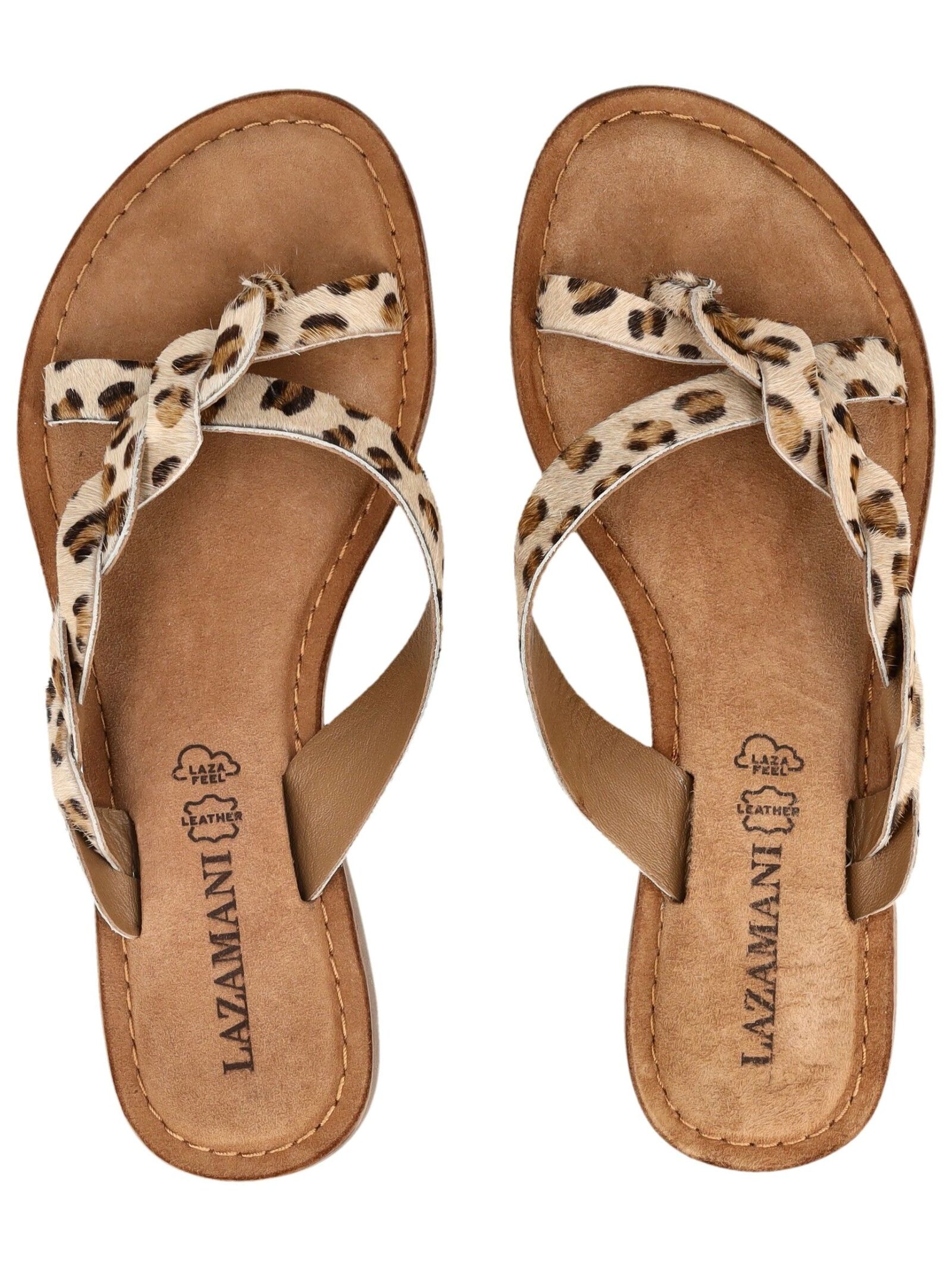 Lazamani Zehentrenner »Lazamani Pantoletten Leder/Textil«