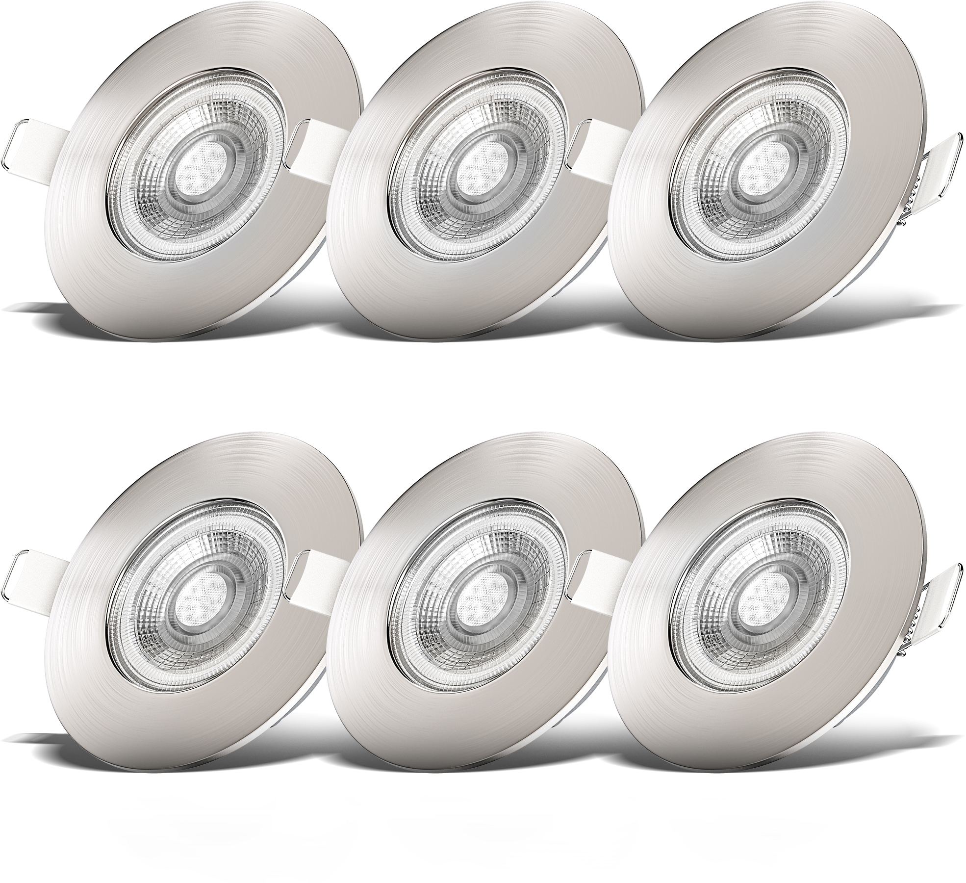 Einbauleuchte, IP44, LED flach, Rechnung B.K.Licht Einbauleuchte, kaufen inkl. 5W, auf dimmbar, 6 SET flammig-flammig, 6er Einbauspots,