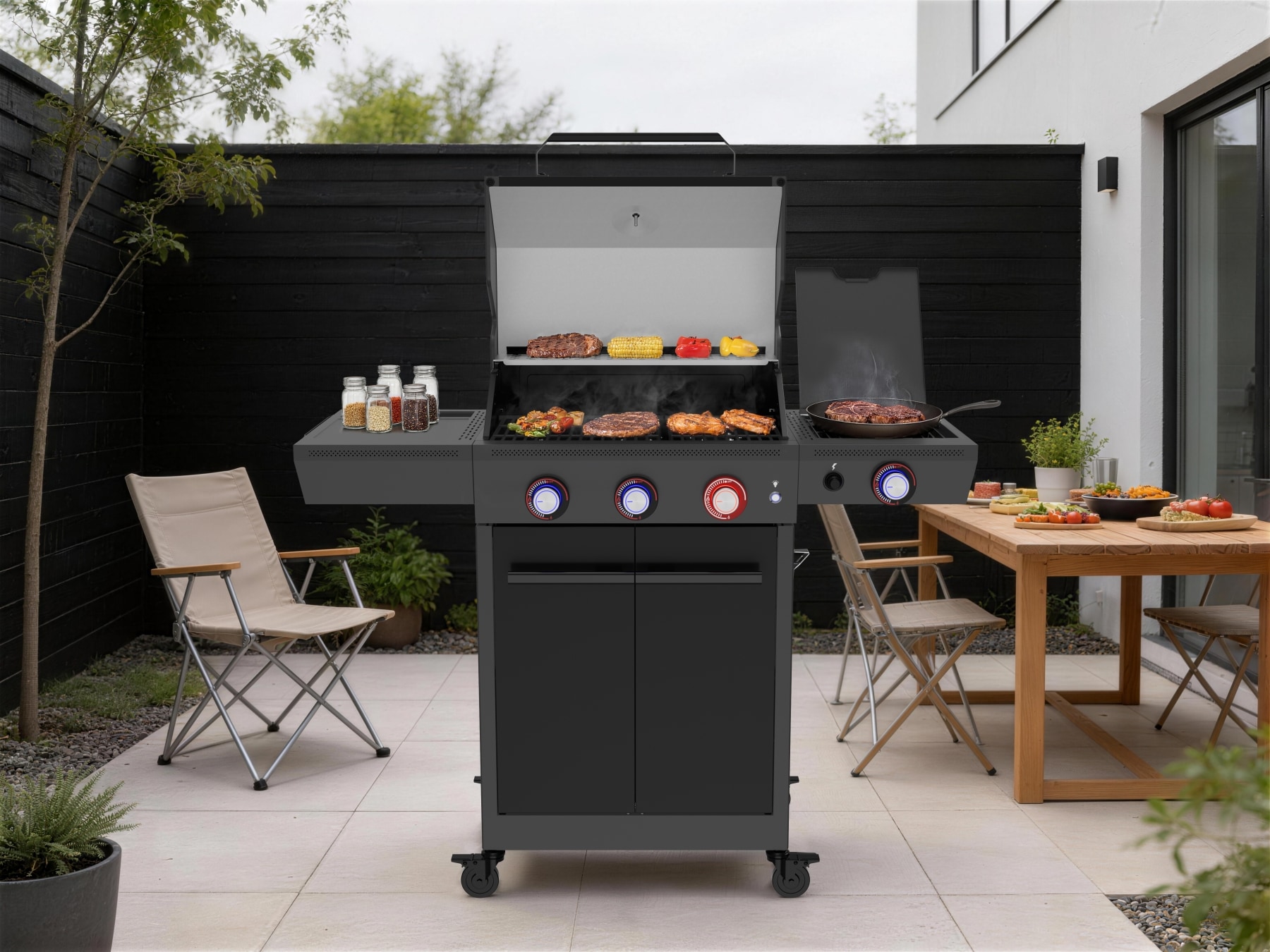 El Fuego Gasgrill »Key West« 13 kW (3 Brenner je 3,0 kW + 1 Turbobrenner 4,0 kW)