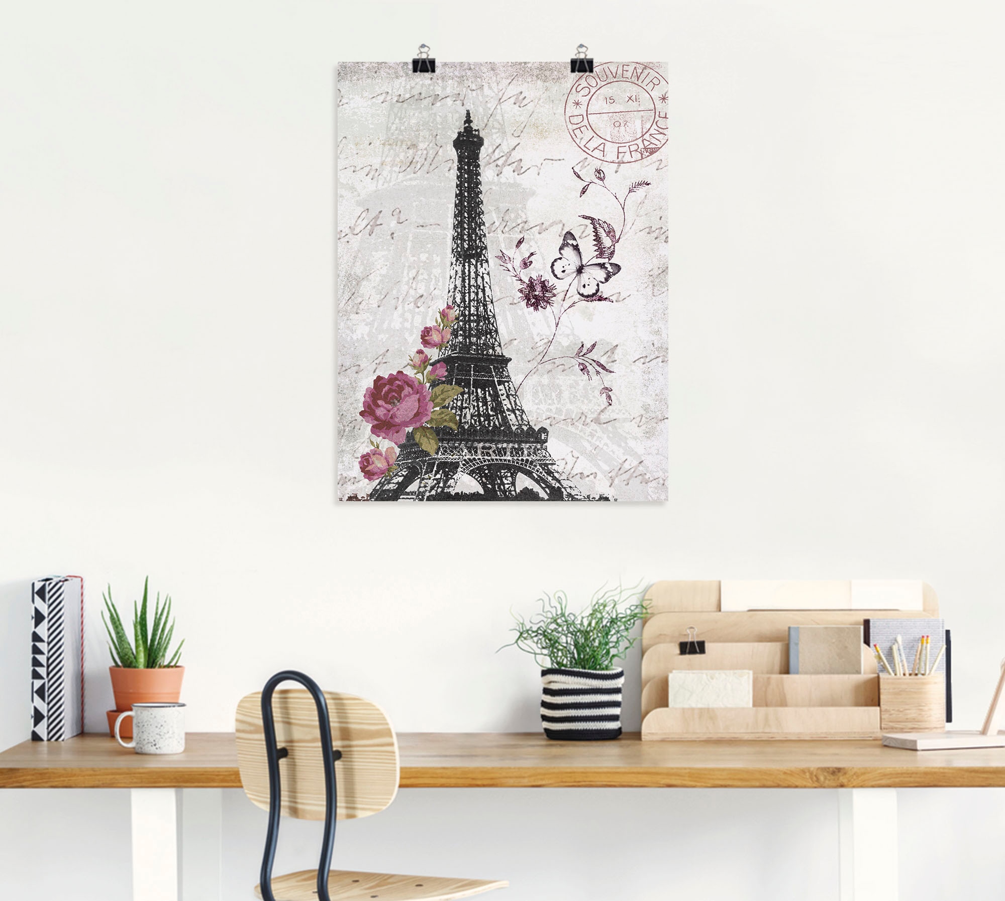 Artland Wandbild »Eiffelturm Grafik«, Bilder von Europa, (1 St.), als Alubild, Outdoorbild, Leinwandbild, Poster, Wandaufkleber