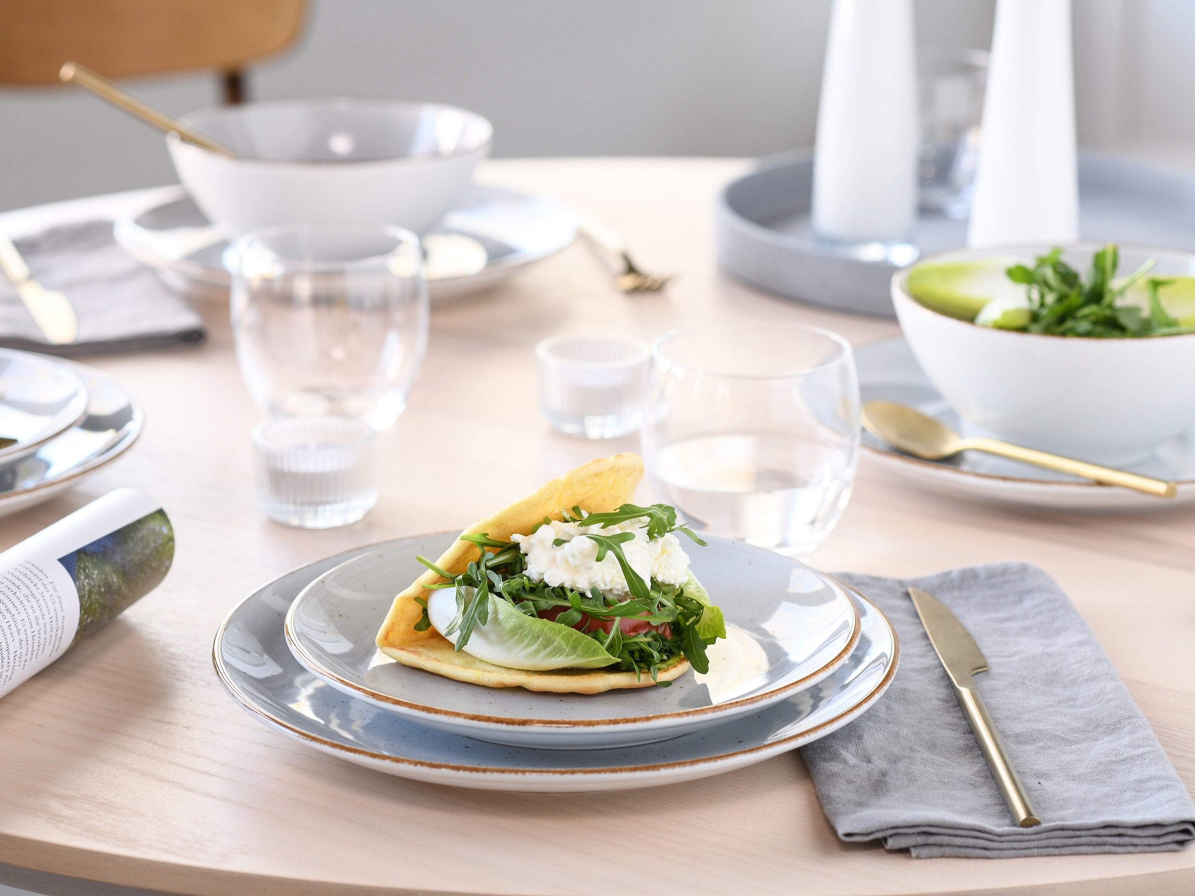 CreaTable Kombiservice »Vintage Nature, Service 16-tlg.« Naturverbundenes Design, Handgemalt