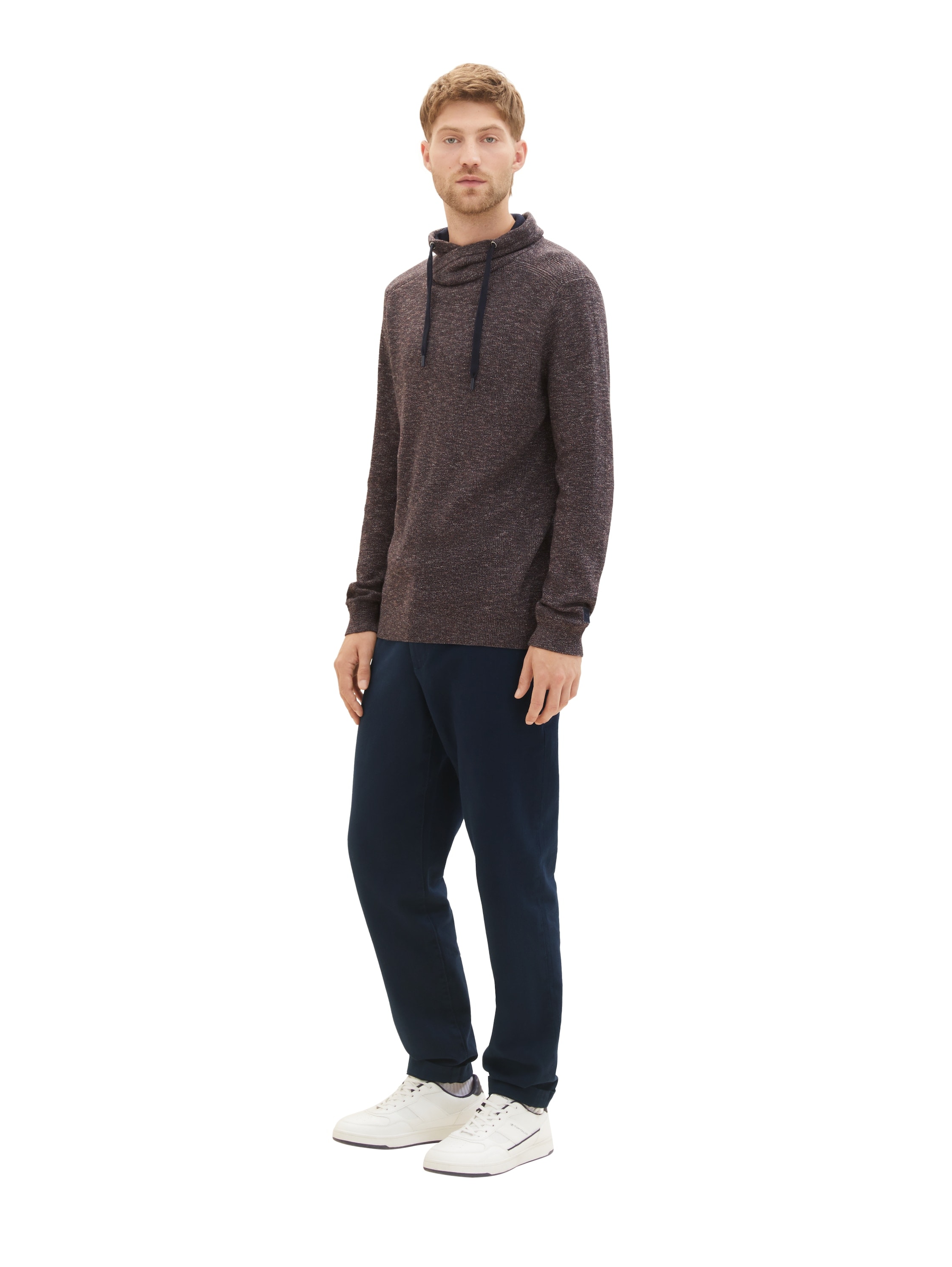 TOM TAILOR Strickpullover, mit Kordelzug am Stehkragen