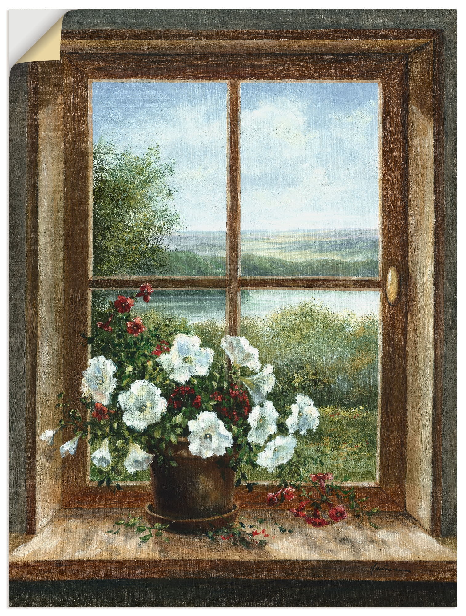 Artland Wandbild »Blumen am Fenster«, Arrangements, (1 St.), als Alubild, O günstig online kaufen