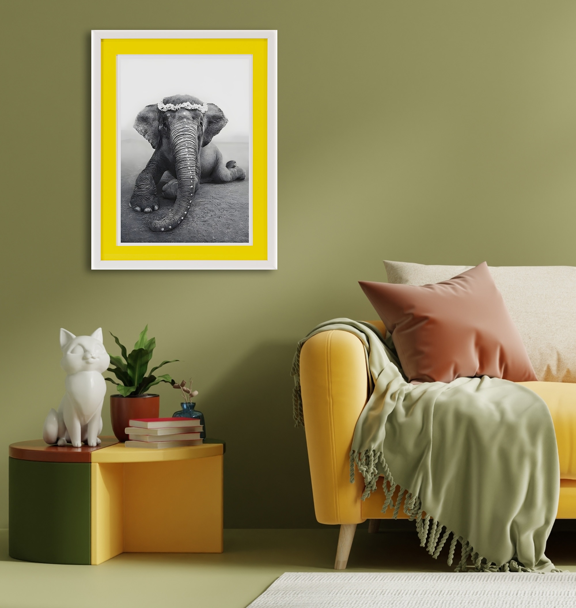 queence Bild mit Rahmen "Elefant", Elefant-Elefanten-Elefanten Bilder-Schwa günstig online kaufen