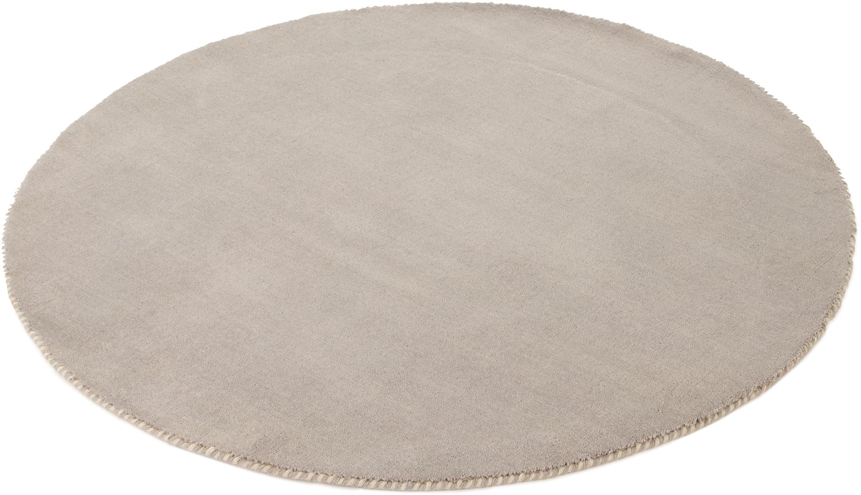 carpetfine Wollteppich »Gabbeh Lola Uni«, rund, 14 mm Höhe, mit natürlichem Pflanzenmaterial von Hand gewebt, auch als Läufer