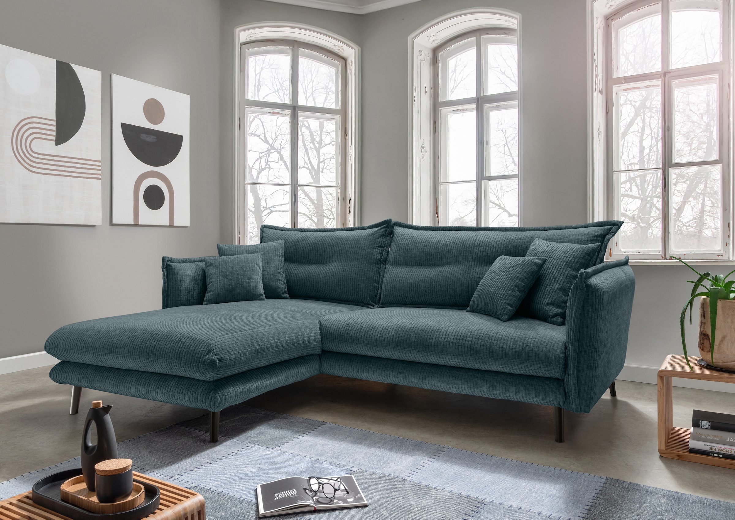 INOSIGN Ecksofa »Lazio modernes Design, bequem, schmale Armlehnen, OTTOs Ch günstig online kaufen
