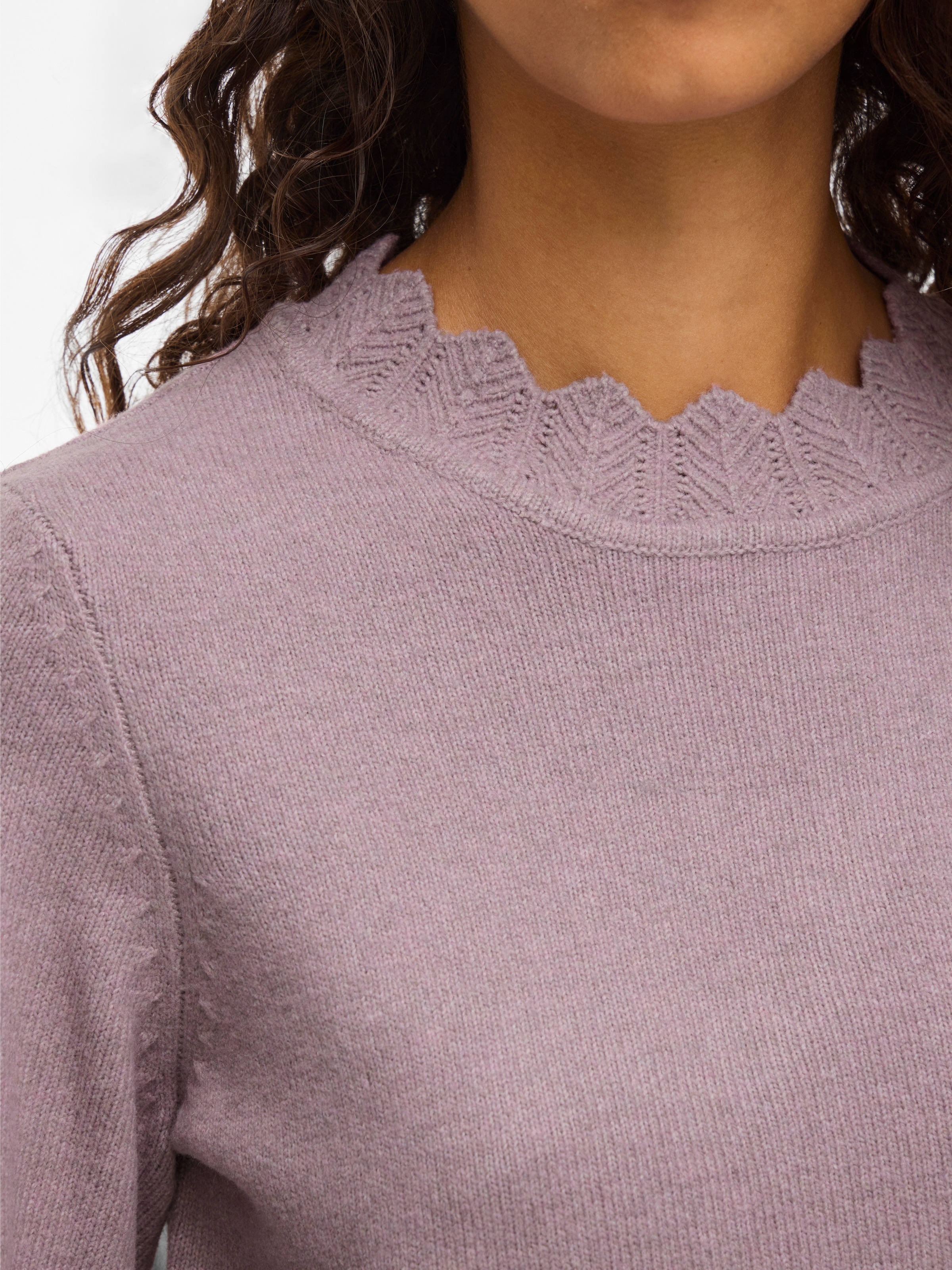 Vila Strickpullover »VINIKOLINA O-NECK L/S KNIT TOP - NOOS« Materialmix, regular fit