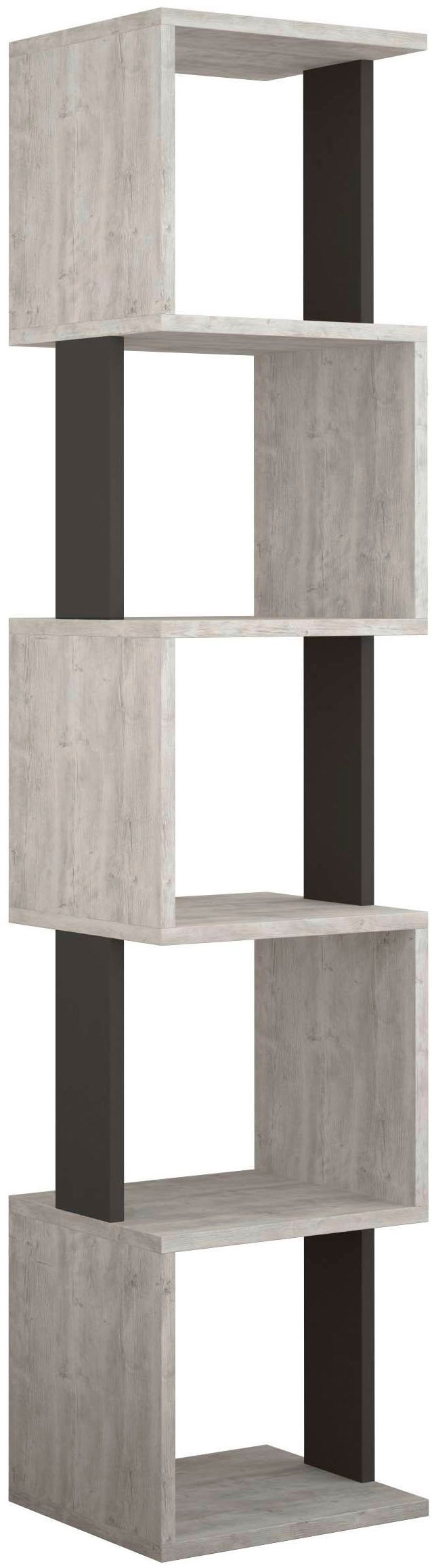 DECORTIE Bücherregal »Piri Bücherregal« Packung, Leichte Montage, Lagerung, Platzsparend Altweiß, Antrazitgrau