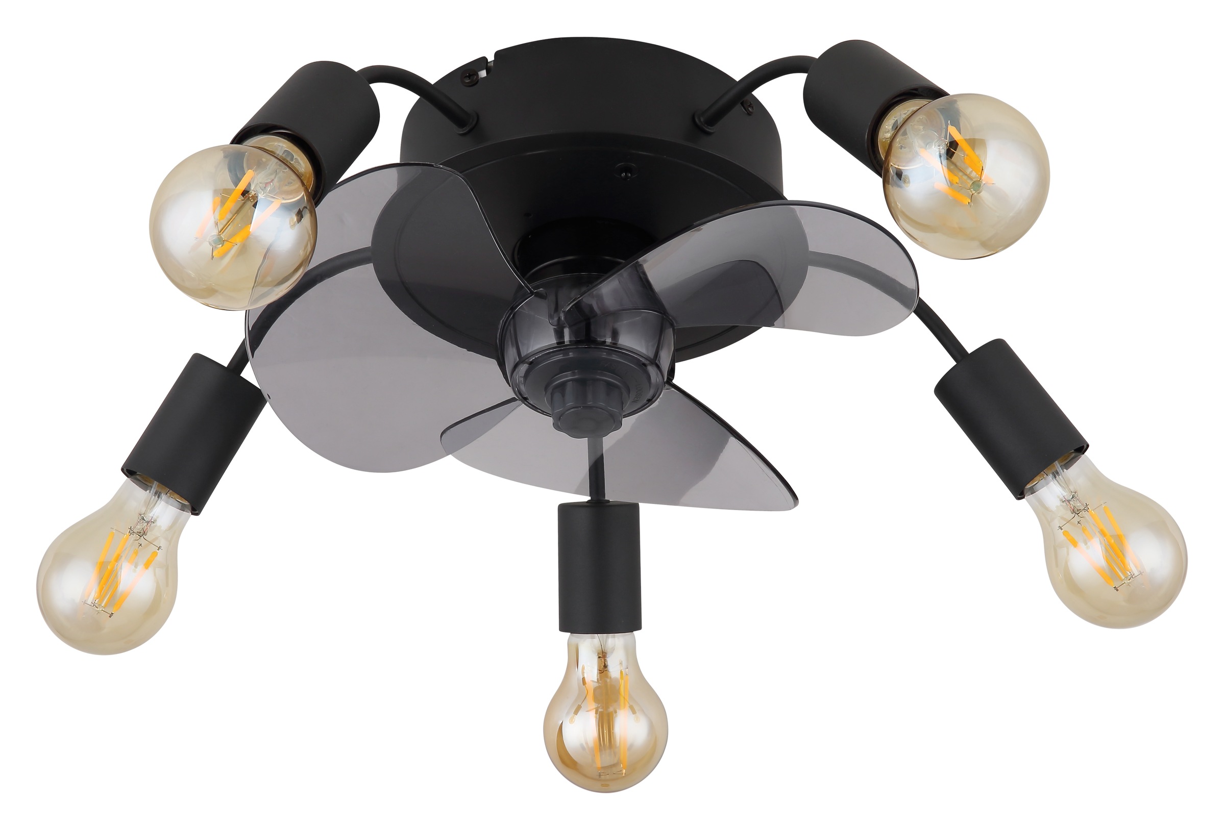 GLOBO LIGHTING Deckenleuchte »ALISHA«, Leuchtmittel E27 | ohne Leuchtmittel, Ventilator / Wohnbereich / Schlafzimmer / rund / schwarz / 3 Flügel