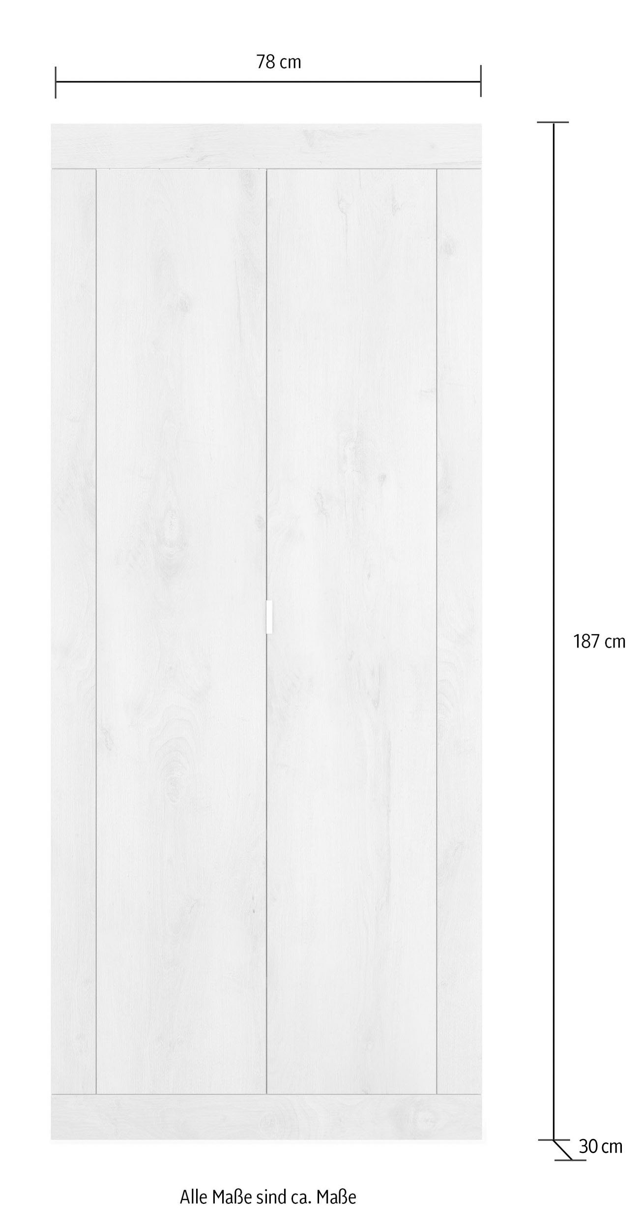 INOSIGN Garderobenschrank »Basic Breite 78, Höhe 187 cm, moderne Rahmenoptik,«, Metallgriff, Kleiderstange, 2 Einlegeböden