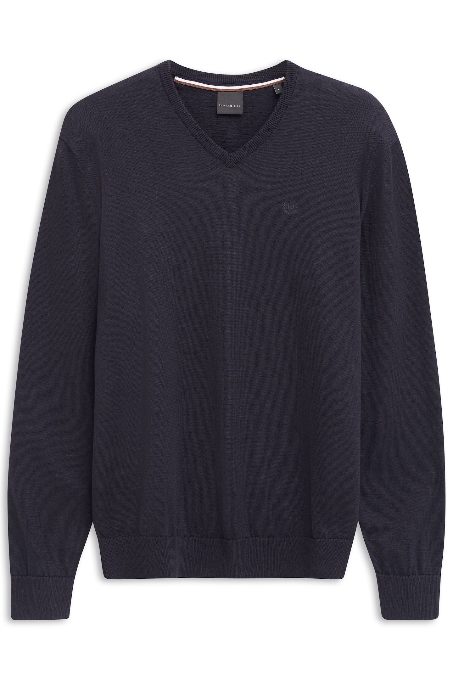 bugatti V-Ausschnitt-Pullover »Basic Essential«, aus reine Baumwolle
