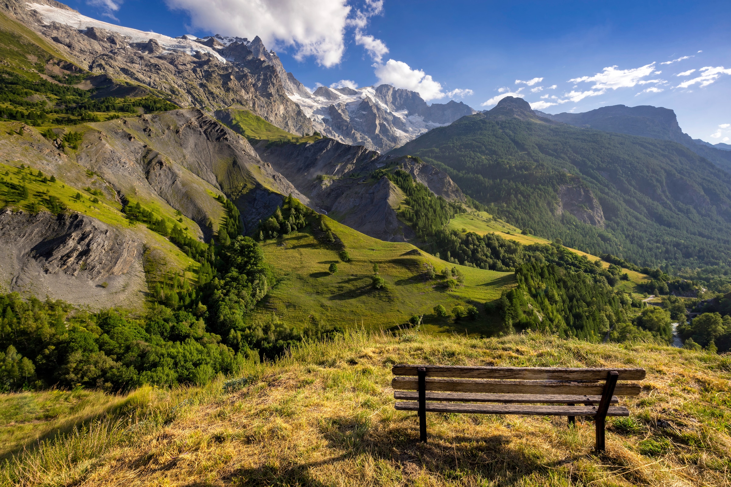 Papermoon Fototapete »BERGE-NATUR LANDSCHAFT GEBIRGE ALPEN BÄUME WALD TAPET günstig online kaufen