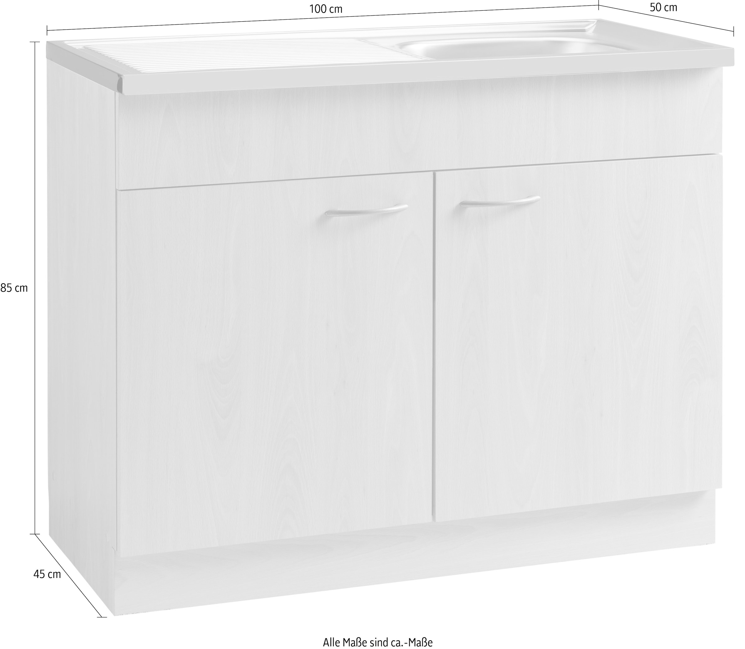 wiho Küchen Spülenschrank »Kiel«, Raten cm mit kaufen Auflagespüle auf 100 breit