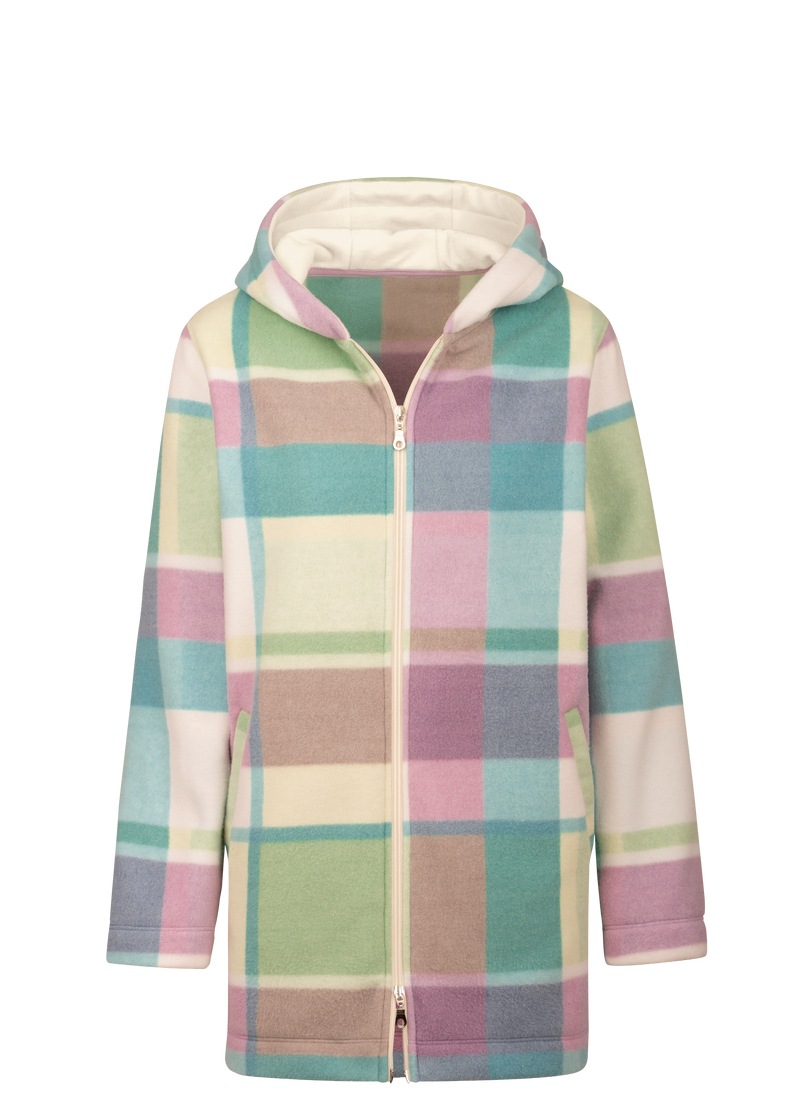 Trigema Fleecepullover »TRIGEMA Fleece-Longjacke mit Karo-Muster«