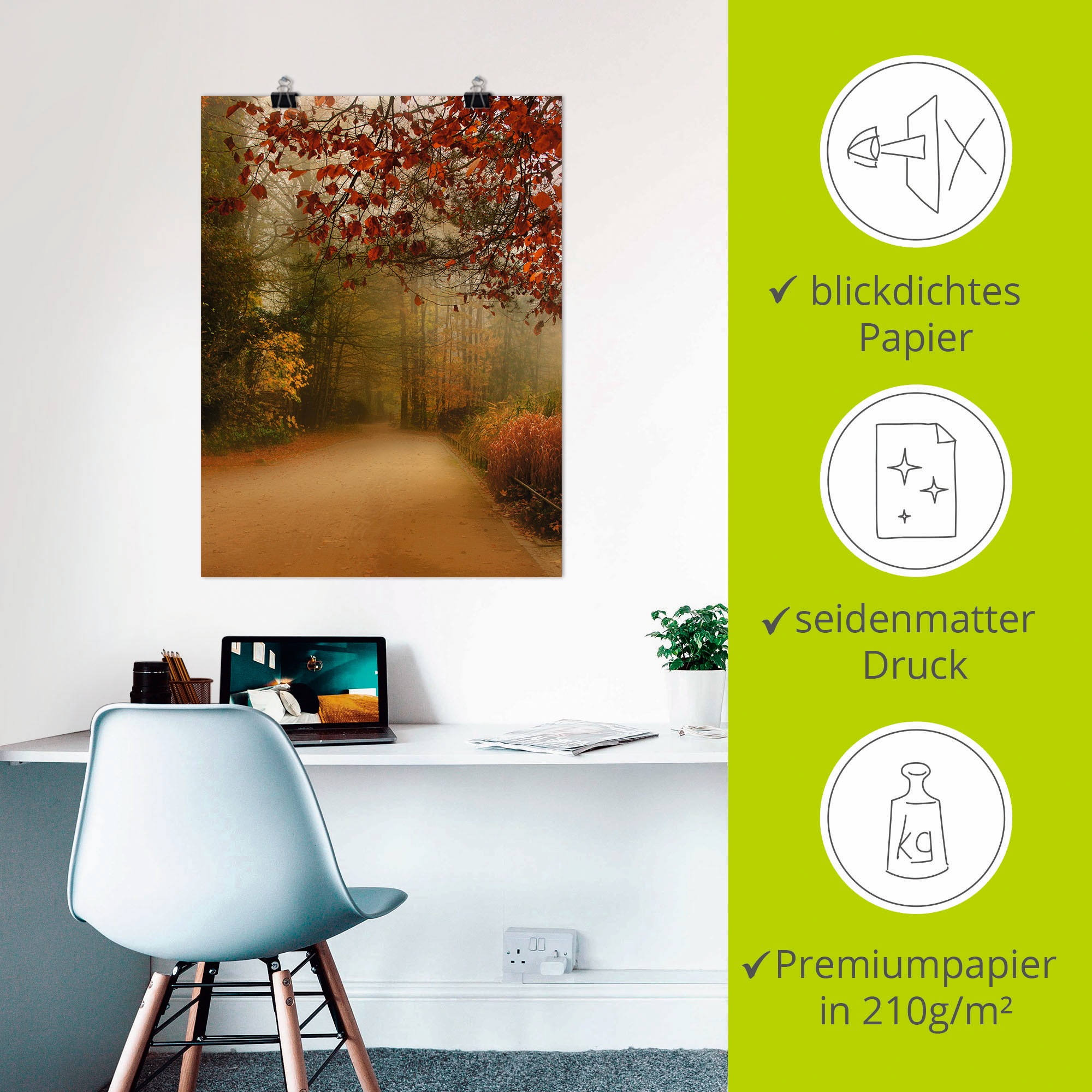 Artland Wandbild »Herbst im Park«, Vier Jahreszeiten, (1 St.), als Poster in verschied. Größen