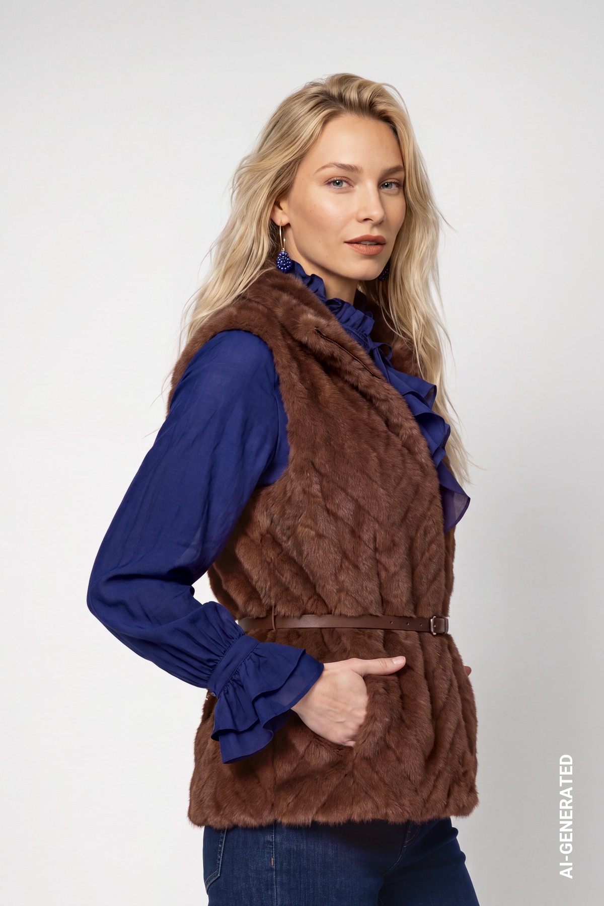 Monari Fellimitatweste »Weste fake fur« Regular fit mit Stehkragen