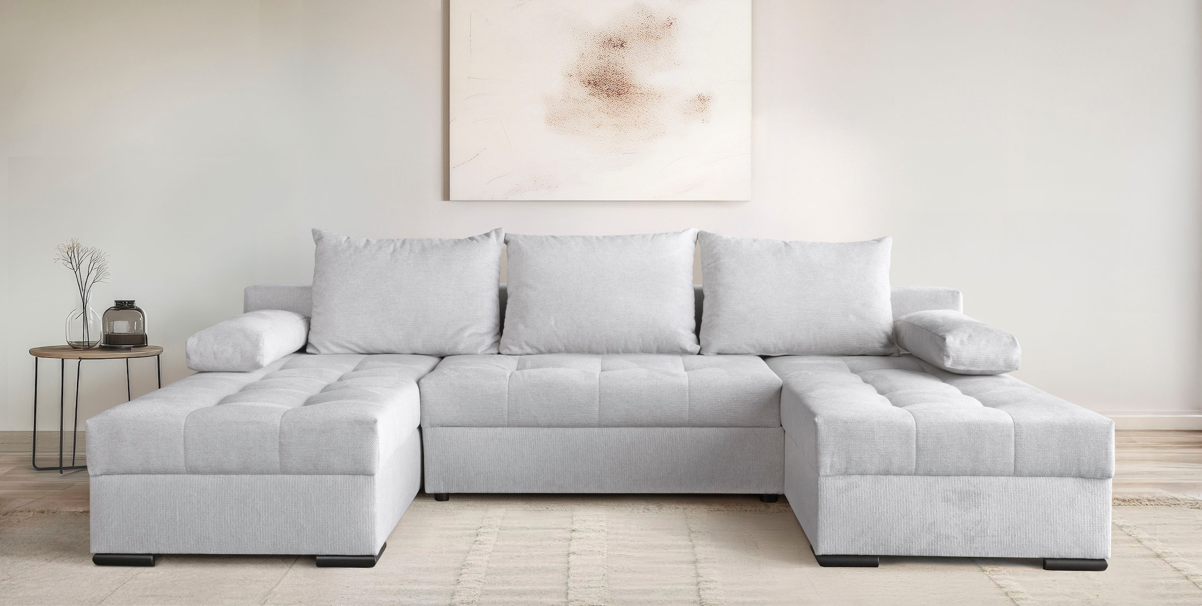 OTTO home Wohnlandschaft »U-Form Home System« 2 Ottomane,Bonnelfederkern, S günstig online kaufen