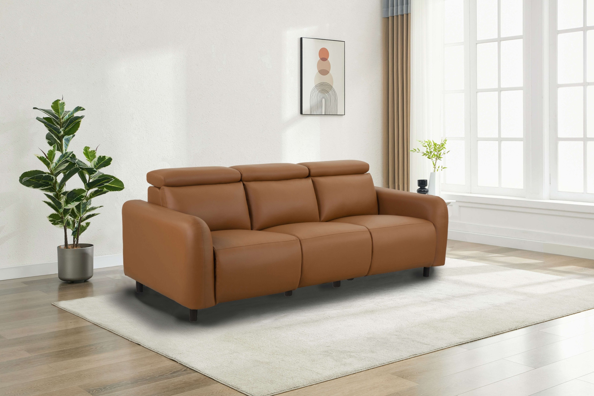 Home affaire 3-Sitzer »SKAANE Kunstleder, 229 cm, manuelle-u. elektrische Relaxfunktion«, Relax-Funktion in 2 Sitzen, Kopfteilverstellung, Federkernpolsterung