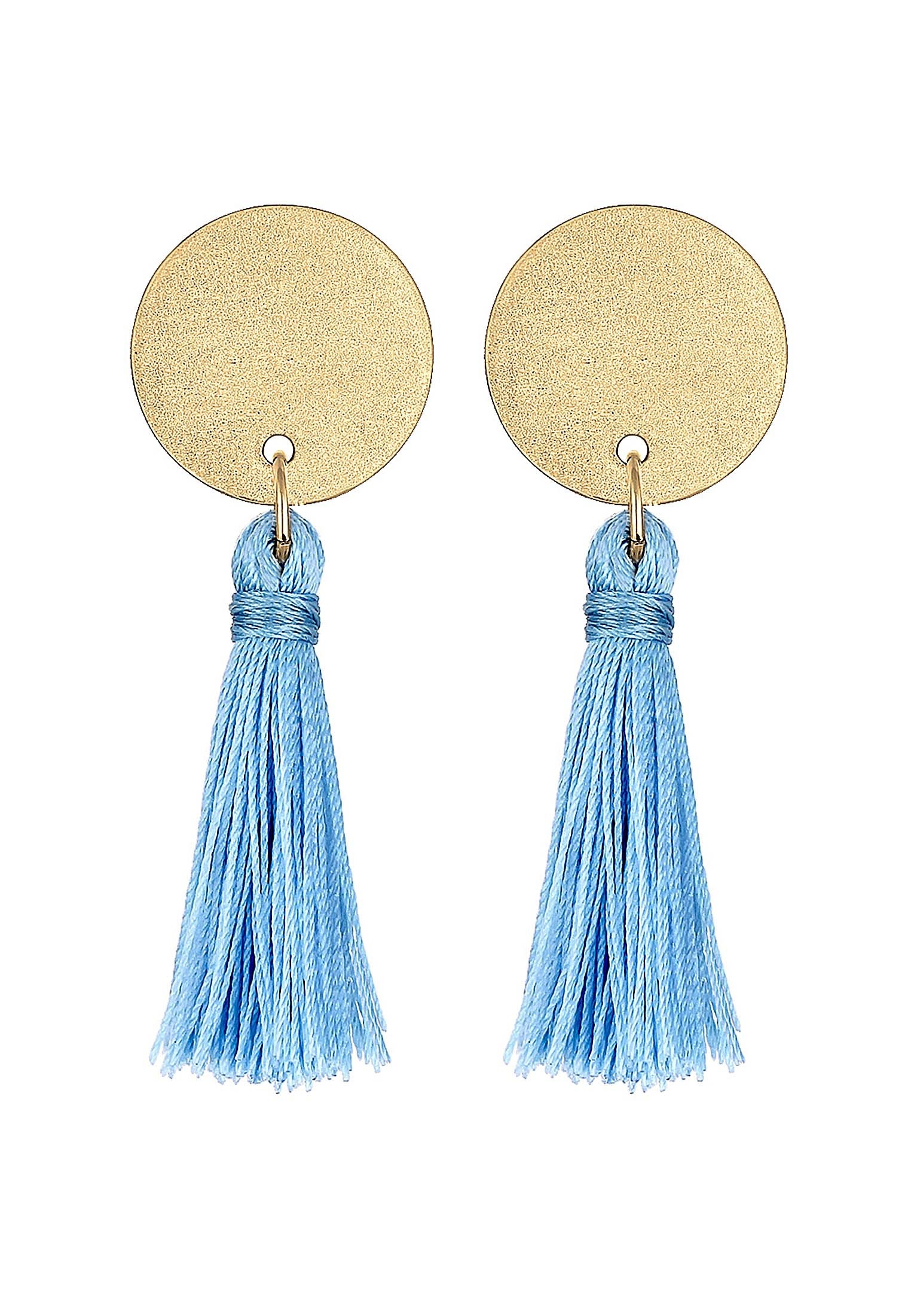 Elli Paar Ohrstecker »Hänger Kreis Boho Tassel Trend Matt 925 Silber«