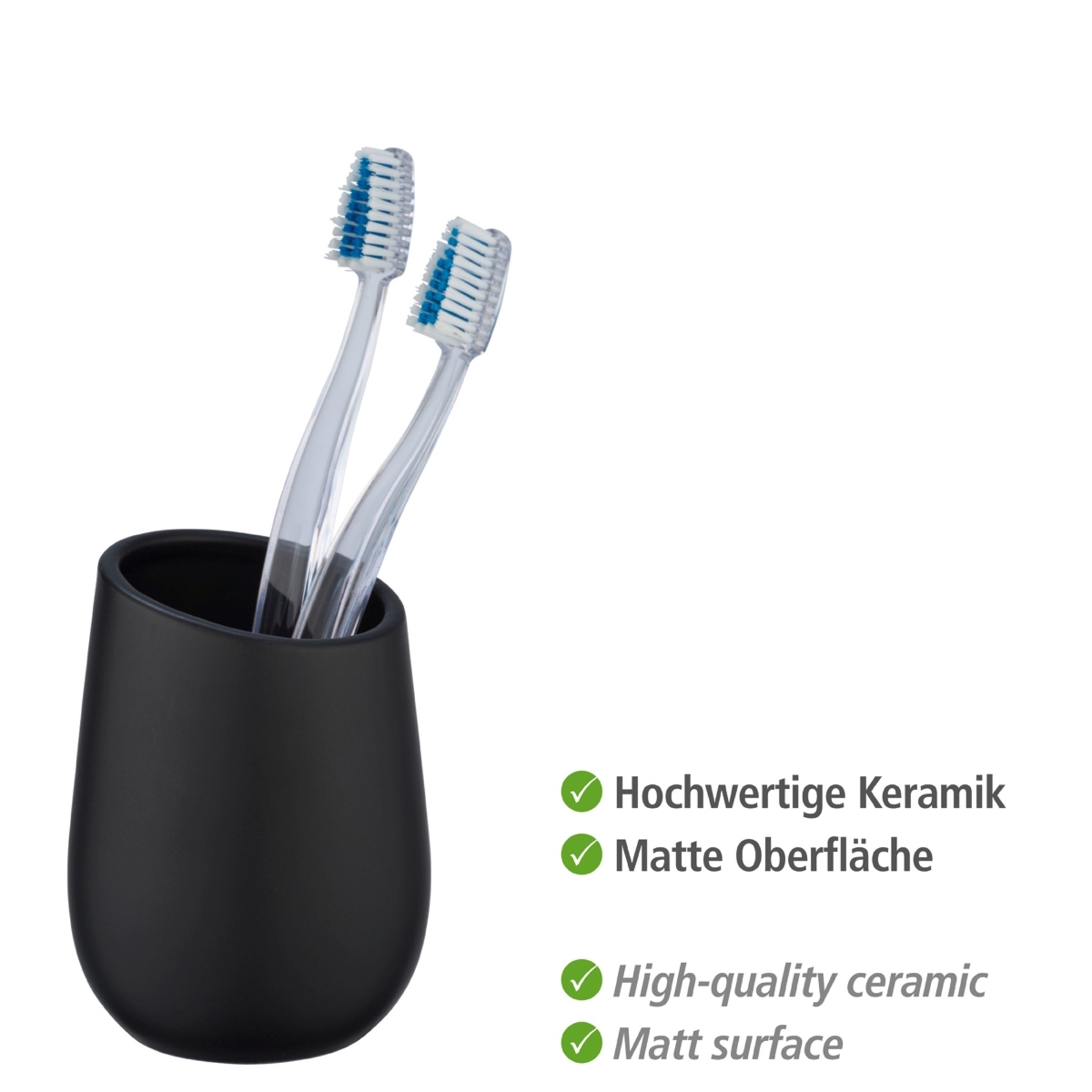 WENKO Badaccessoire-Set »Badi« bestehend aus Seifenspender und Zahnputzbecher, Keramik