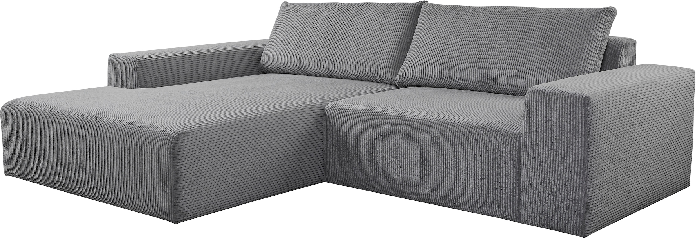 WERK2 Ecksofa »Rio 262 x 188 cm, modern & bequem, aktuelles Design, breite Armlehnen« Cord, L-Form