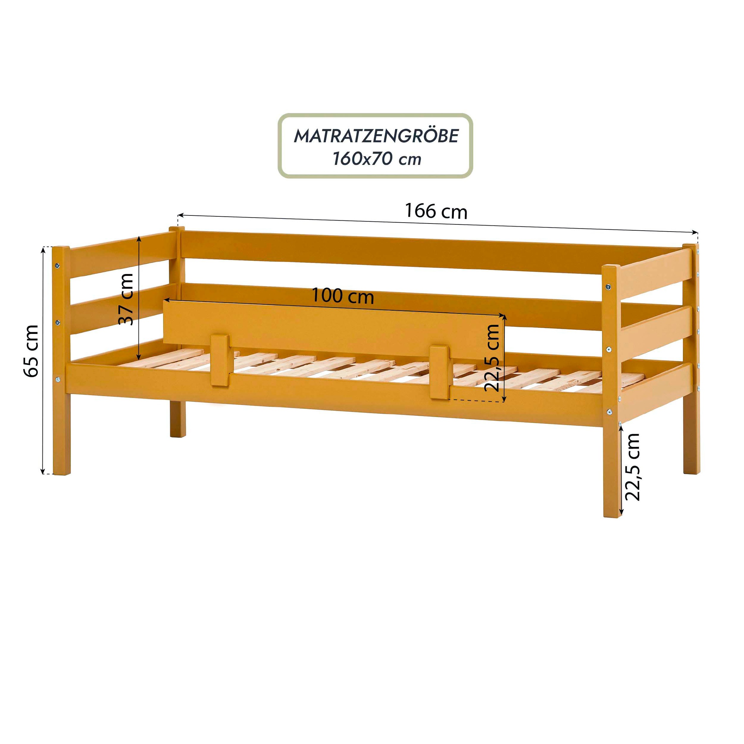 8. Bild von Hoppekids Einzelbett »ECO Comfort«, (Set), mit Rollrost in 8 Farben, wahlweise mit Matratze und Absturzsicherung