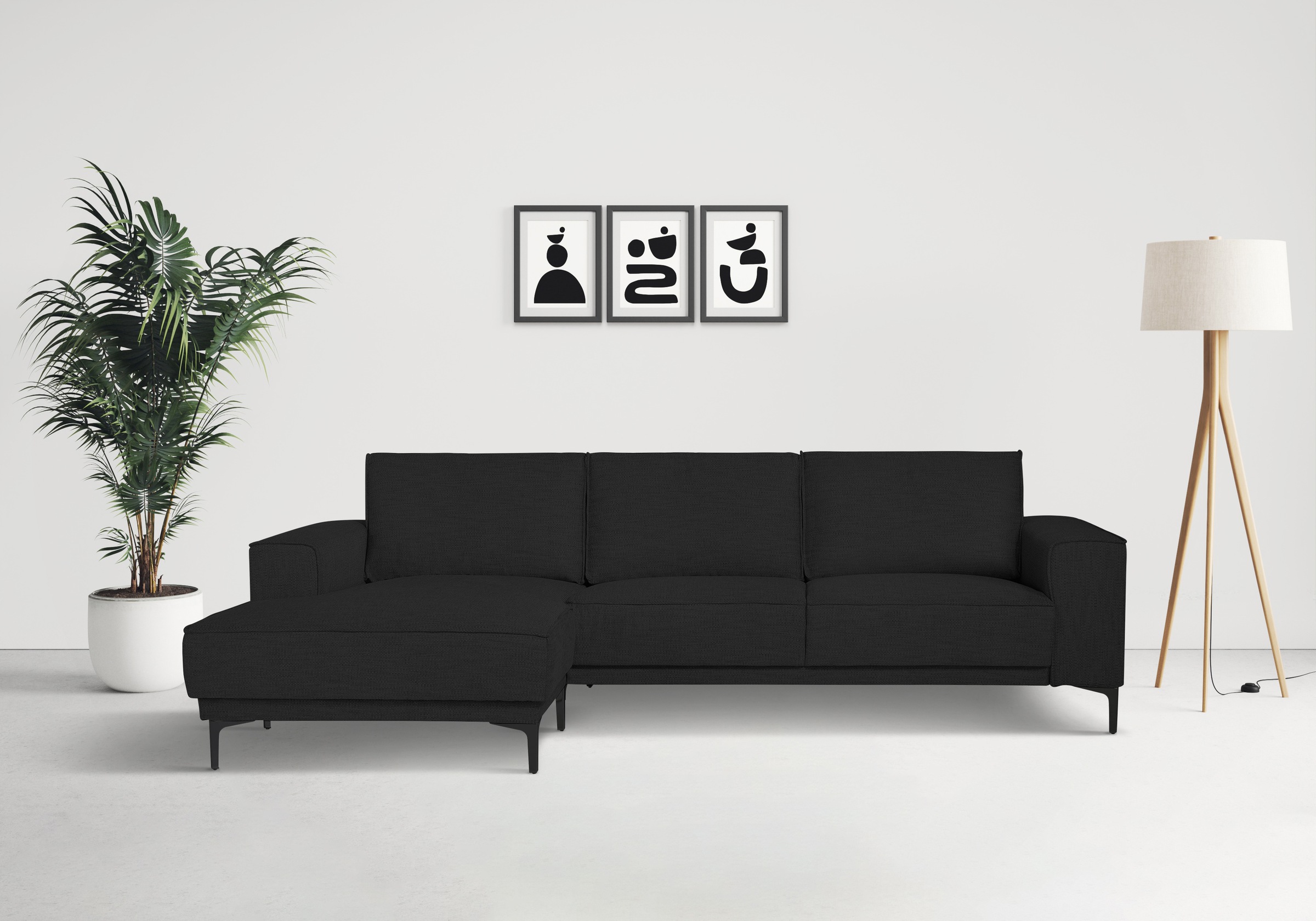 Places of Style Ecksofa »Polsterecke Oland, Struktur, Flachgewebe, Luxus-Mi günstig online kaufen