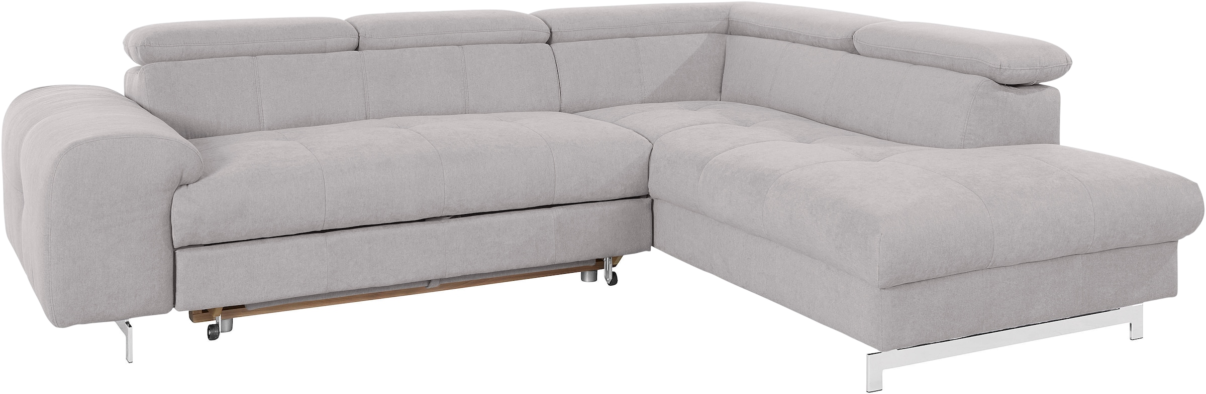 COTTA Ecksofa »Chef L-Form«, mit Kopfteilverstellung, edle Metallkufen, wahlweise mit Bettfunktion
