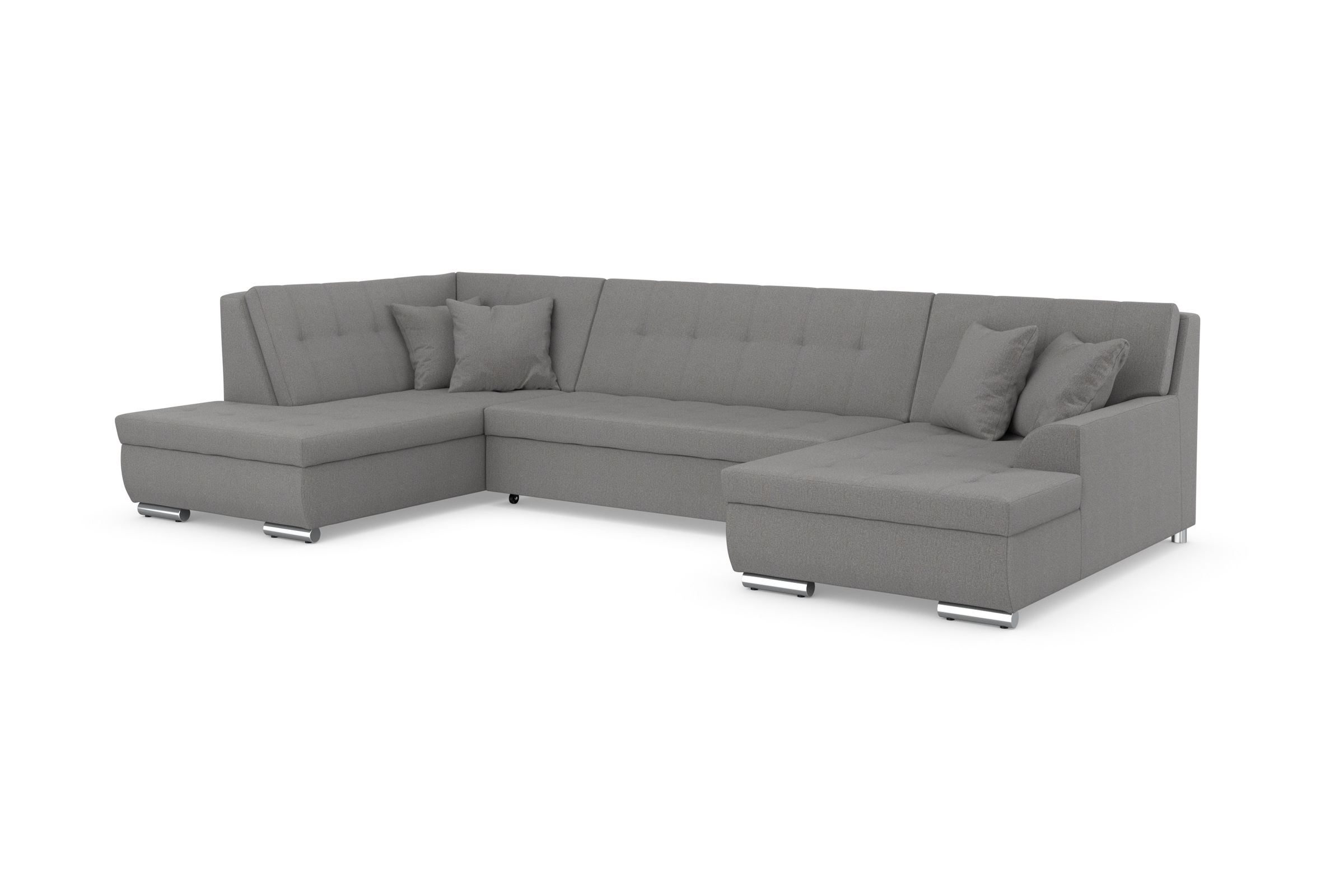 DOMO collection Wohnlandschaft »Treviso incl. Zierkissen, moderne Steppung, XXL: B/T/H: 364/201/83 cm«, wahlweise mit Bettfunktion, in vielen Bezugsarten auch in Cord U-Form