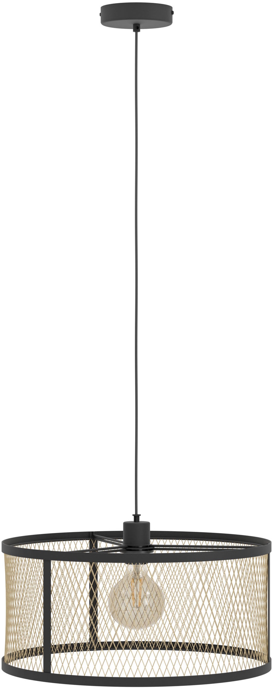 EGLO Hängeleuchte »DELLOW Pendellampe - Stahl - E27 - 1X40W - IP20« E27 1 Stk. Hängelampe, Deckenlampe, Wohnzimmer, Esszimmer, H110 x Ø45 cm